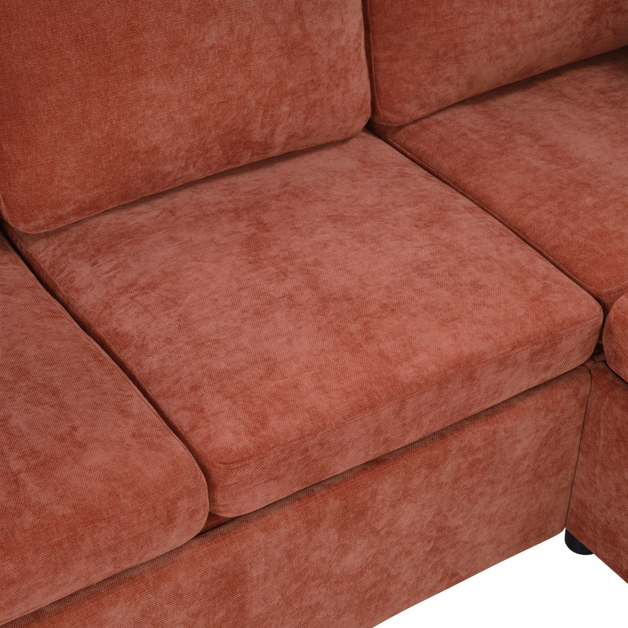 Modern L Shaped Sectional Sofa Bed With Hidden Storage Chenille Upholstery