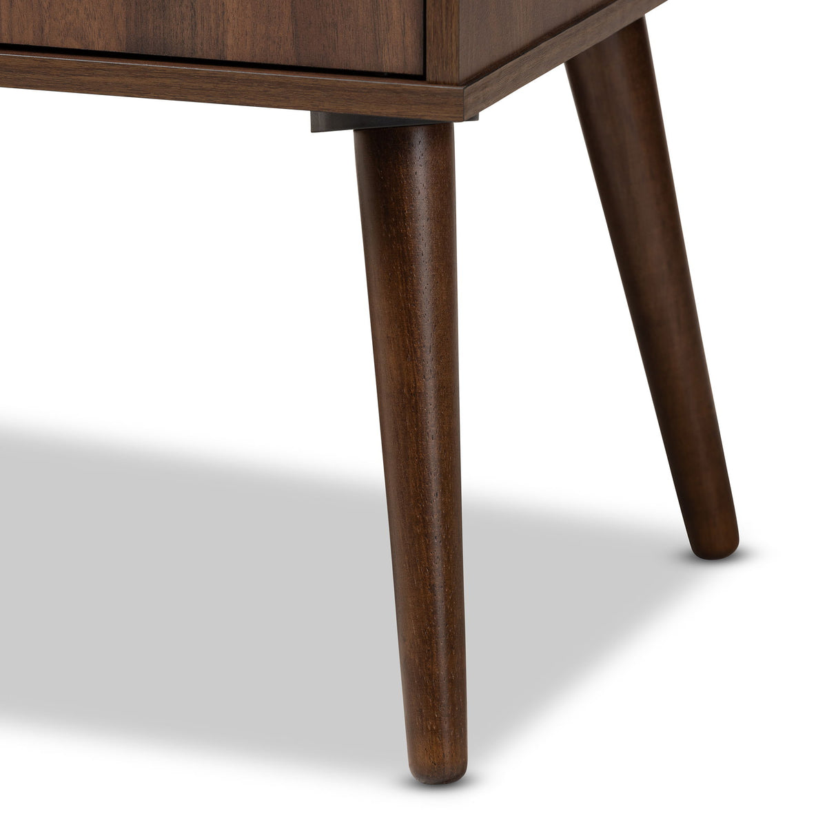 Alard Mid-Century Modern Walnut Brown Finished 2-Door Wood TV Stand