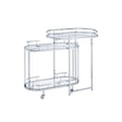ACME Piffo - Serving Cart - Clear Glass & Chrome Finish | Meri Furniture
