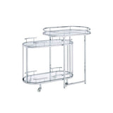 ACME Piffo - Serving Cart - Clear Glass & Chrome Finish | Meri Furniture