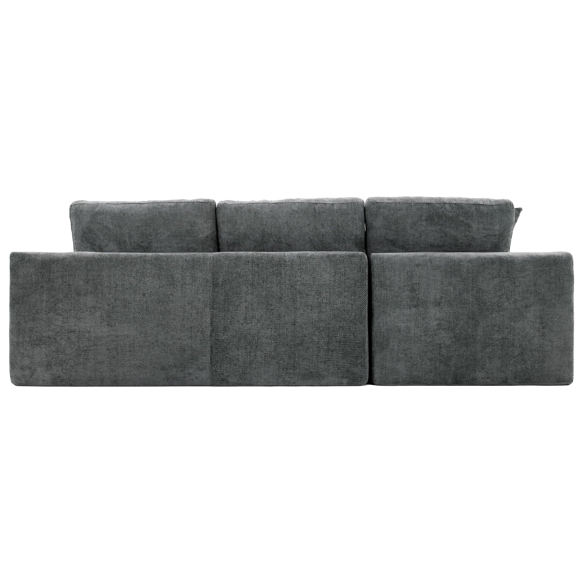 Cloud Sectional Sofa With Double Layer Cushion And Side Pockets, Free-Combined