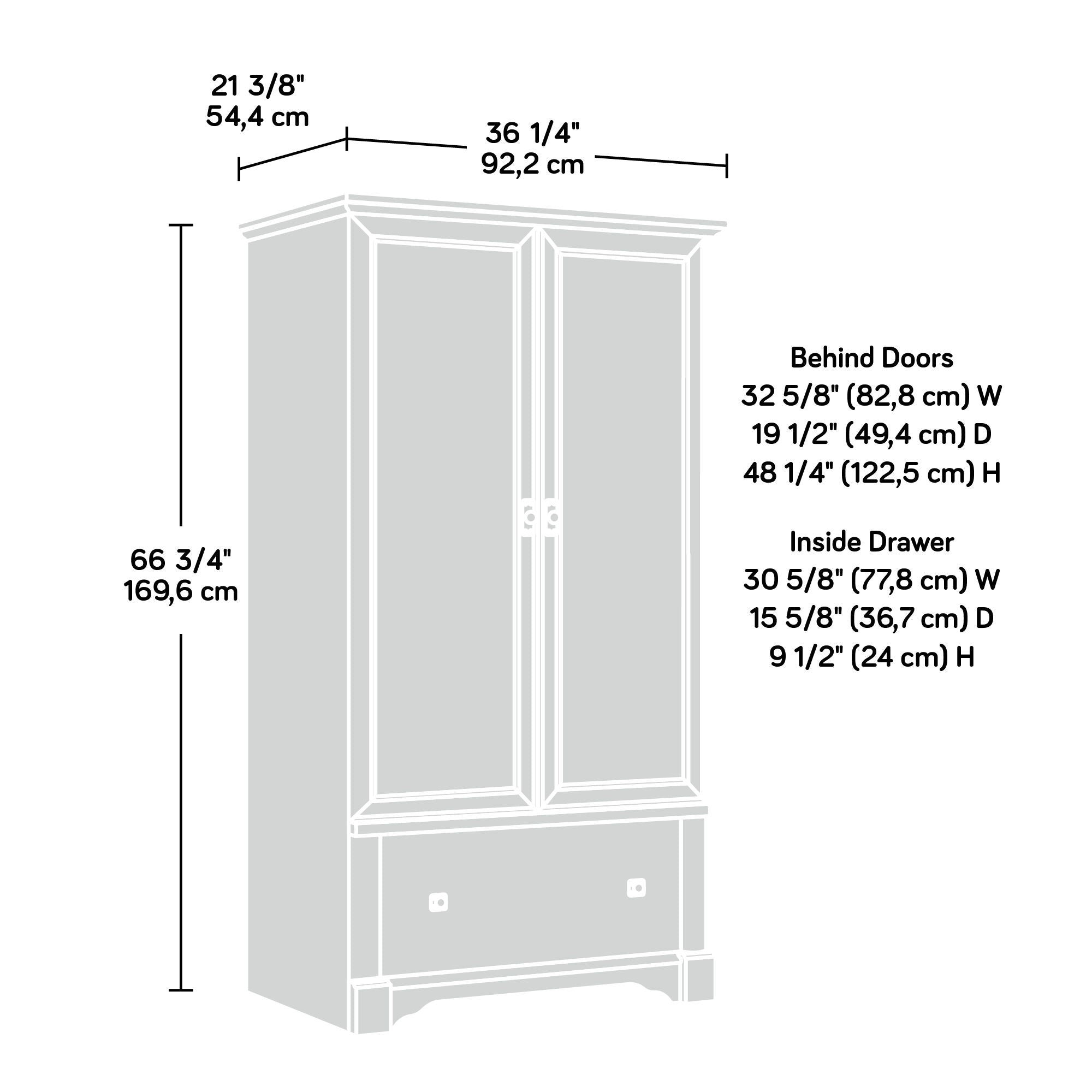 Palladia Armoire in Vintage Oak