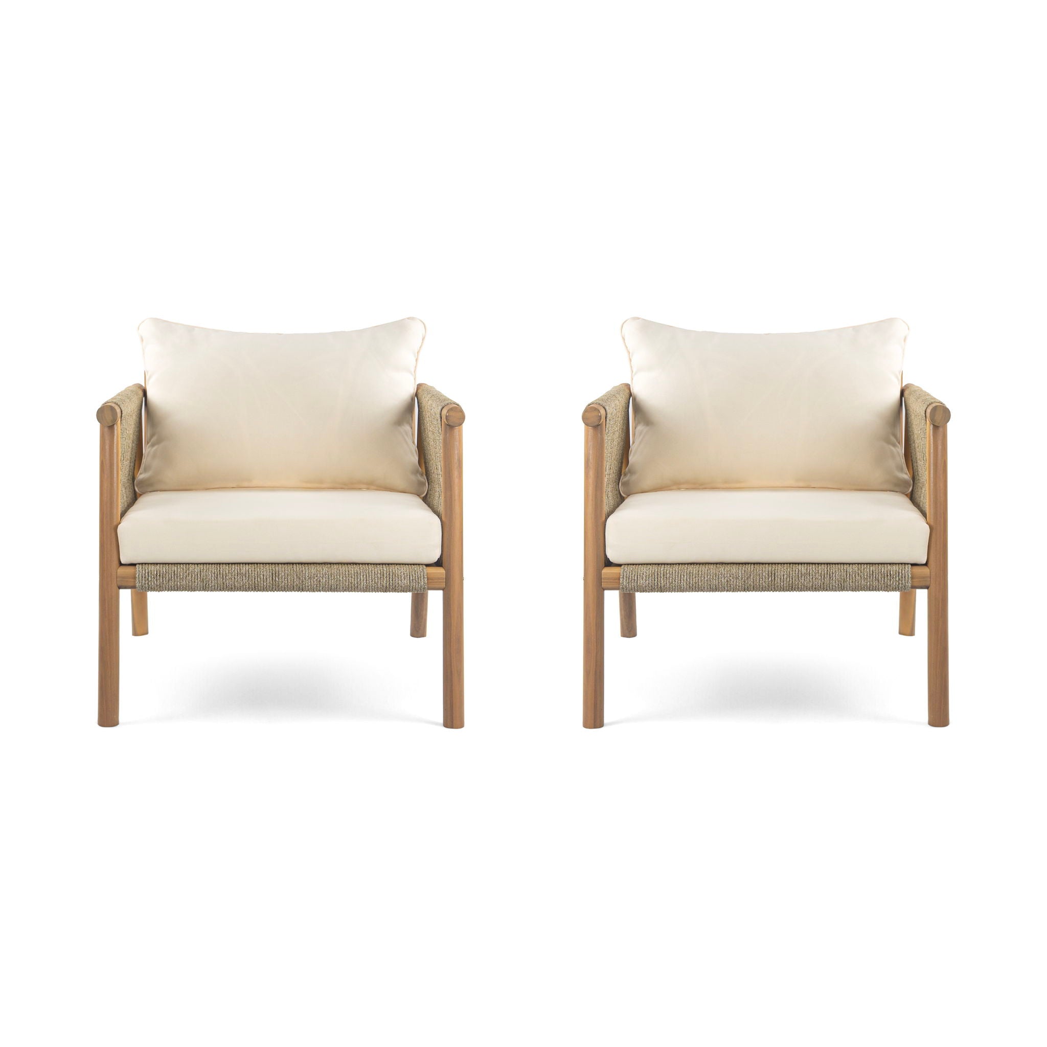 Modern Outdoor Woven Lounge Chair With Solid Frame And Cushions