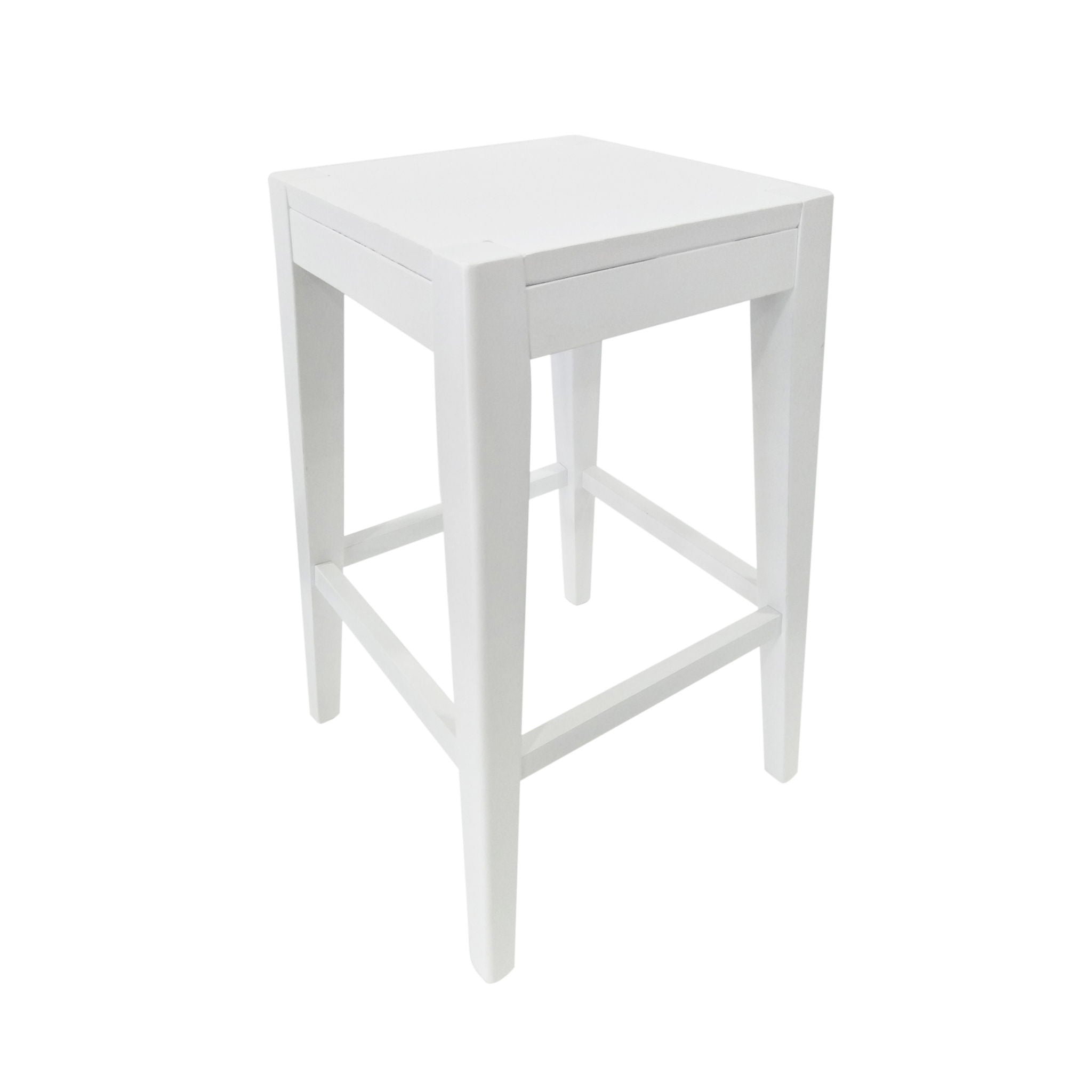 Counter Barstool (Set of 2), Rubber Wood - White