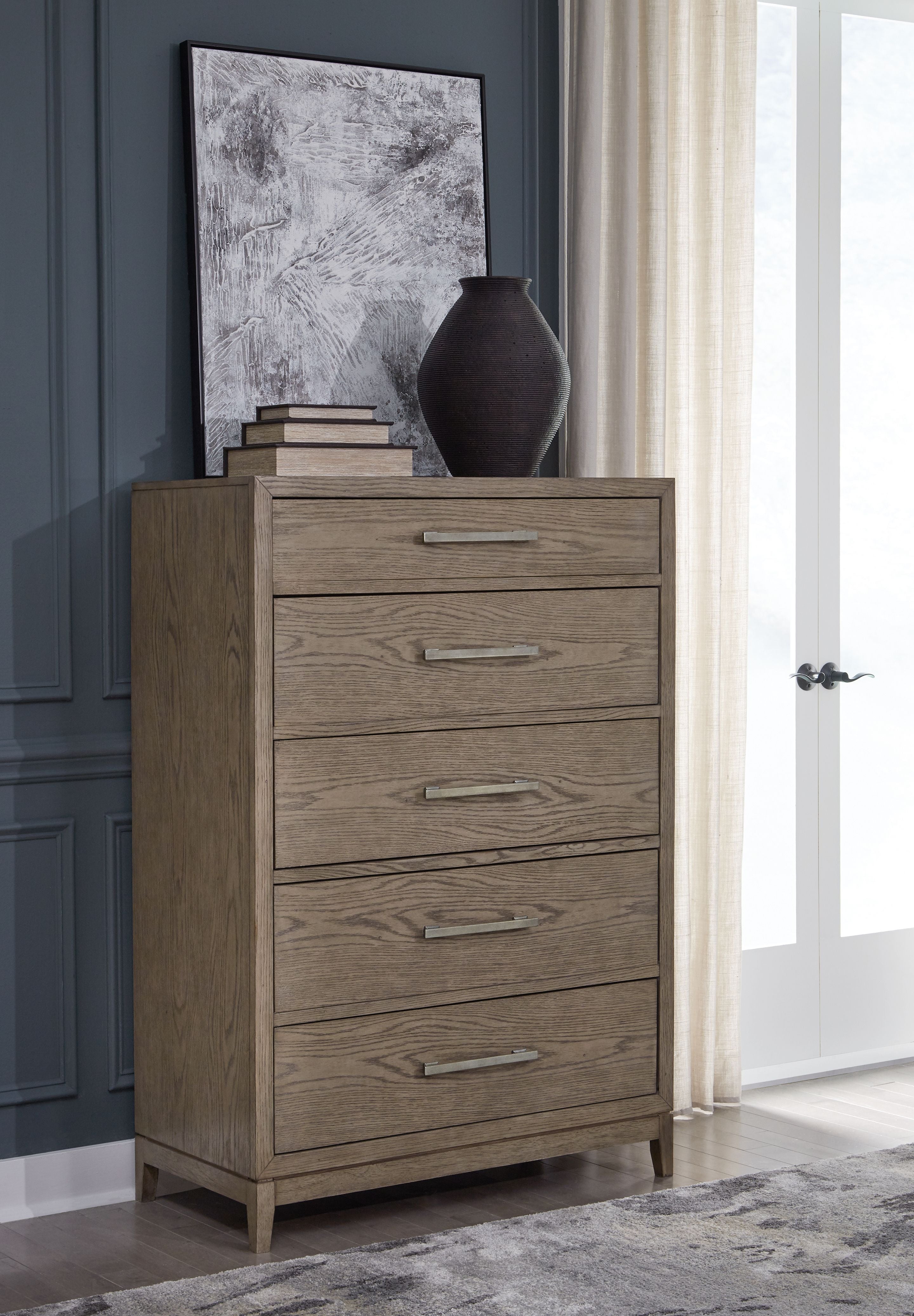 Signature Design by Ashley® Chrestner - Gray - Five Drawer Chest | Meri Furniture