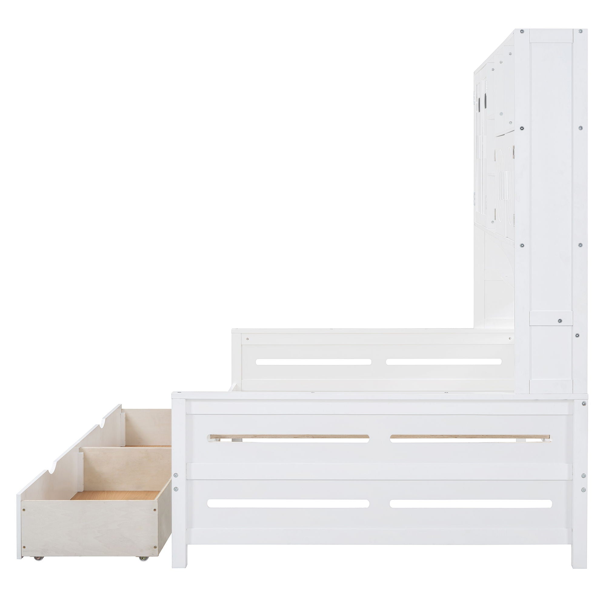 Daybed With All-In-One Cabinet And Shelf