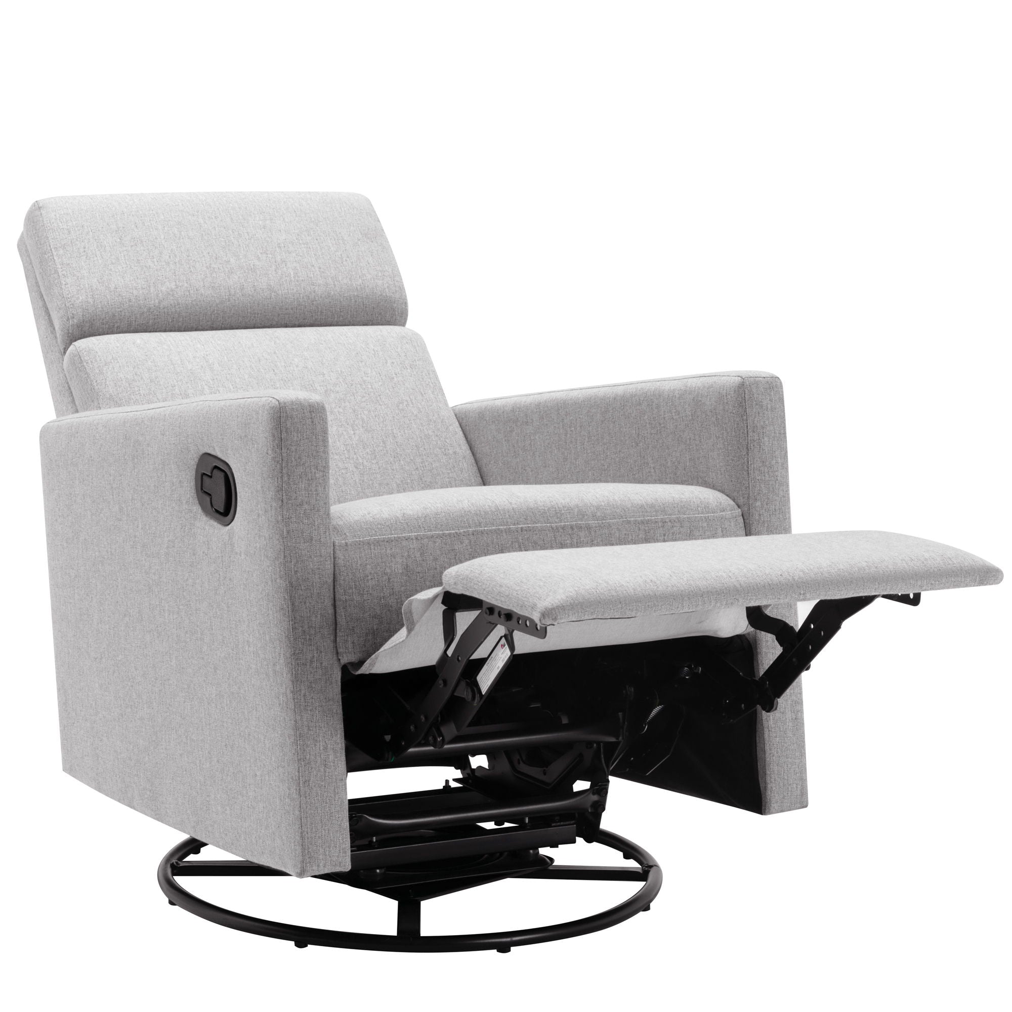 Modern Upholstered Rocker Nursery Chair Plush Seating Glider Swivel Recliner Chair