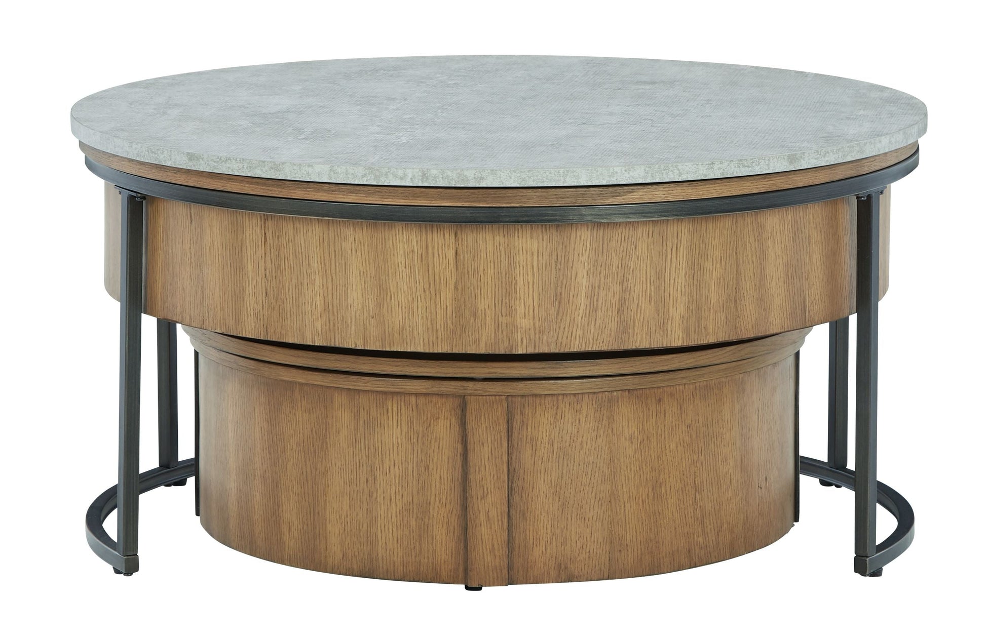 Signature Design by Ashley® Fridley - Gray / Brown / Black - Nesting Cocktail Tables (Set of 2) | Meri Furniture