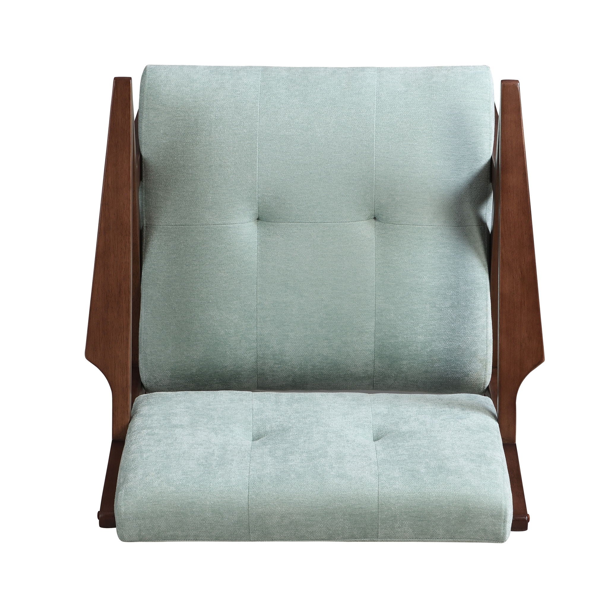 Modern Accent Chair With Plush Cushions, Angled Arm Design - Green