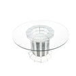 ACME Noralie - Dining Table - Mirrored & Faux Diamonds - Wood - 30" | Meri Furniture