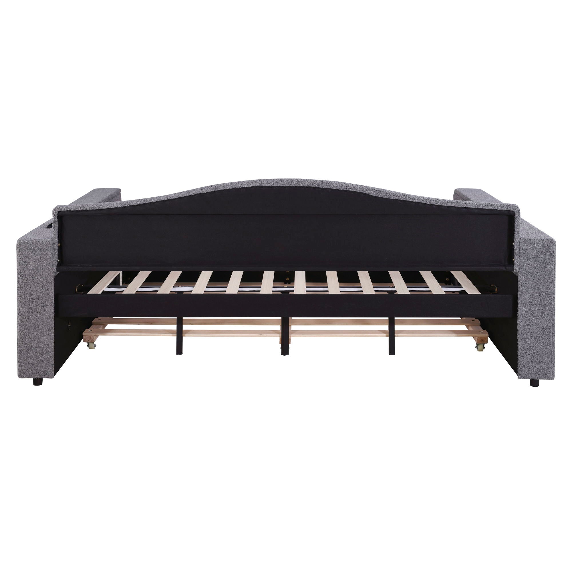 Upholstered Daybed With Storage Armrests, Trundle And Latest Integrated Bluetooth Audio System