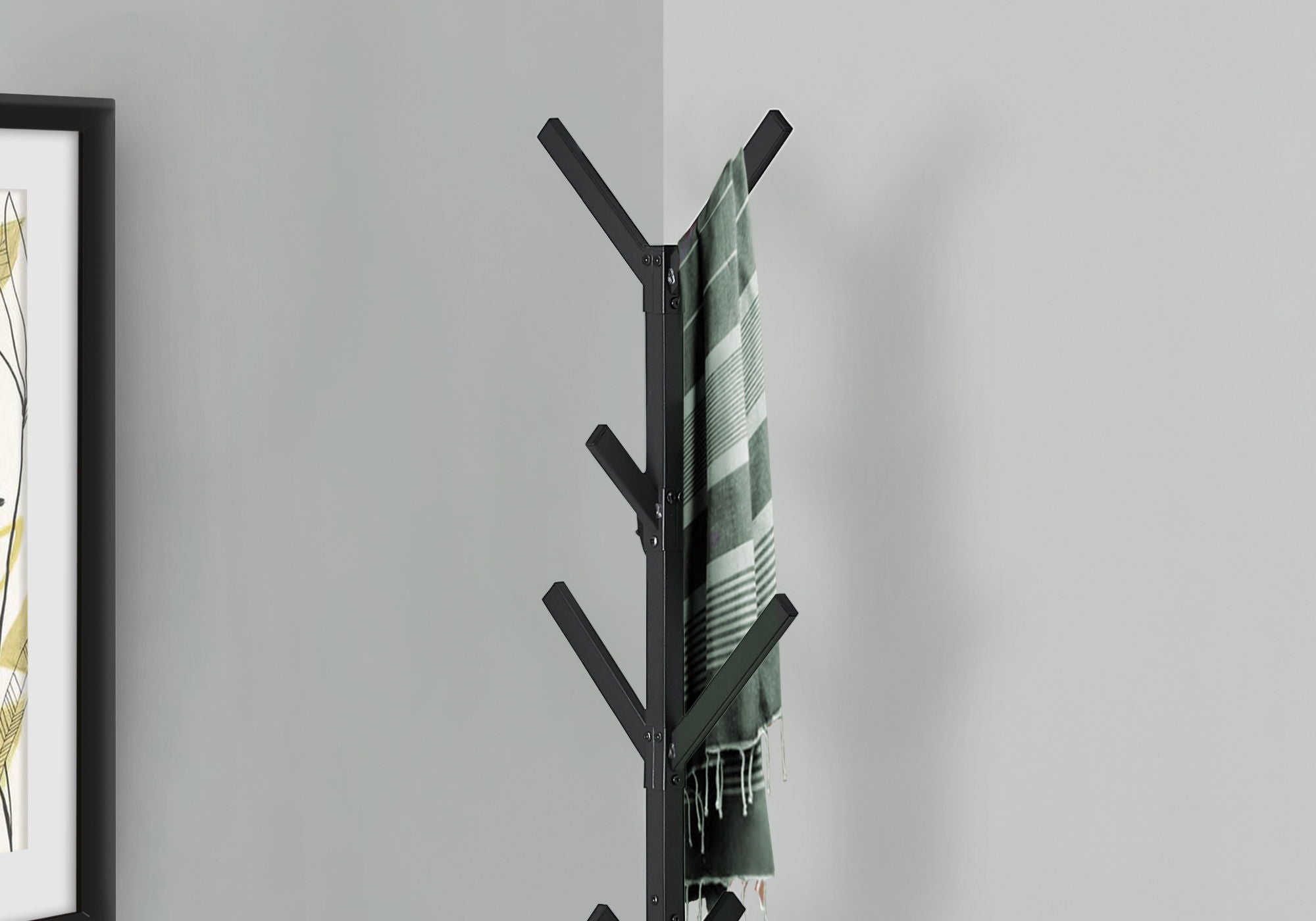 Coat Rack, Hall Tree, Free Standing, 8 Hooks, Entryway, Contemporary & Modern