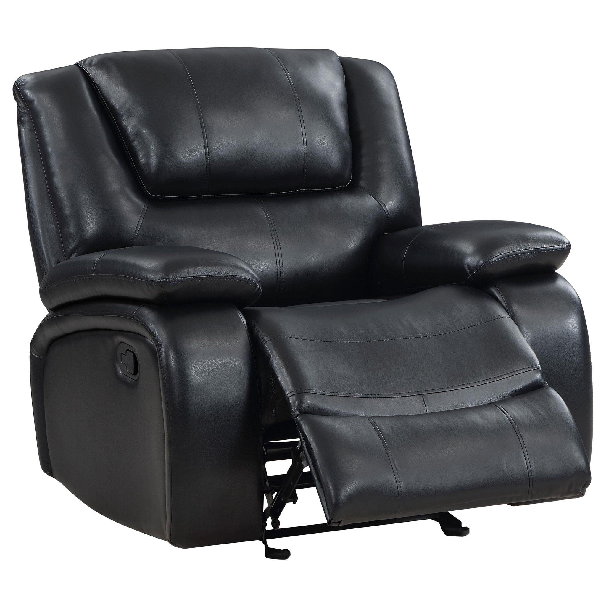 Camila 3-piece Upholstered Reclining Sofa Set Black