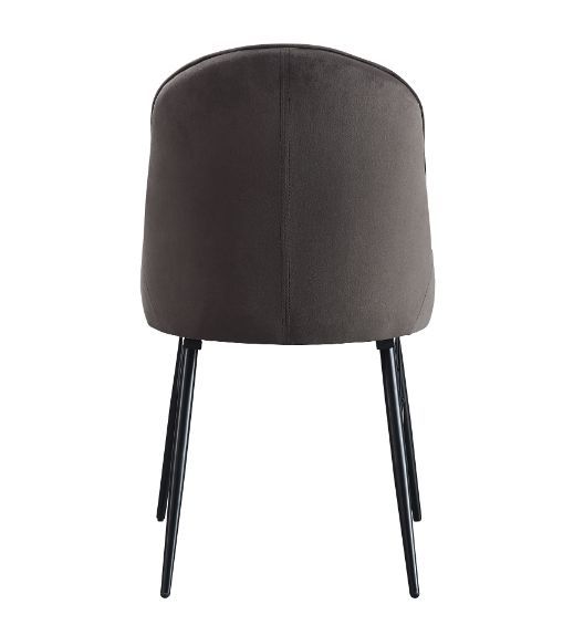 ACME Abraham - Side Chair (Set of 2) - Gray Fabric & Black Finish | Meri Furniture