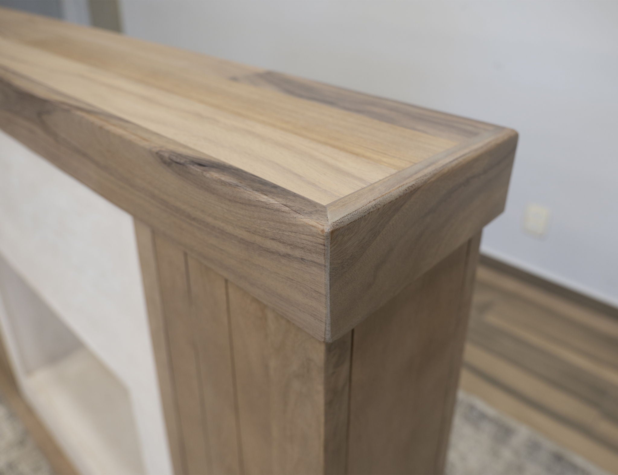 Natural Parota - Electric Fireplace - Dark Brown