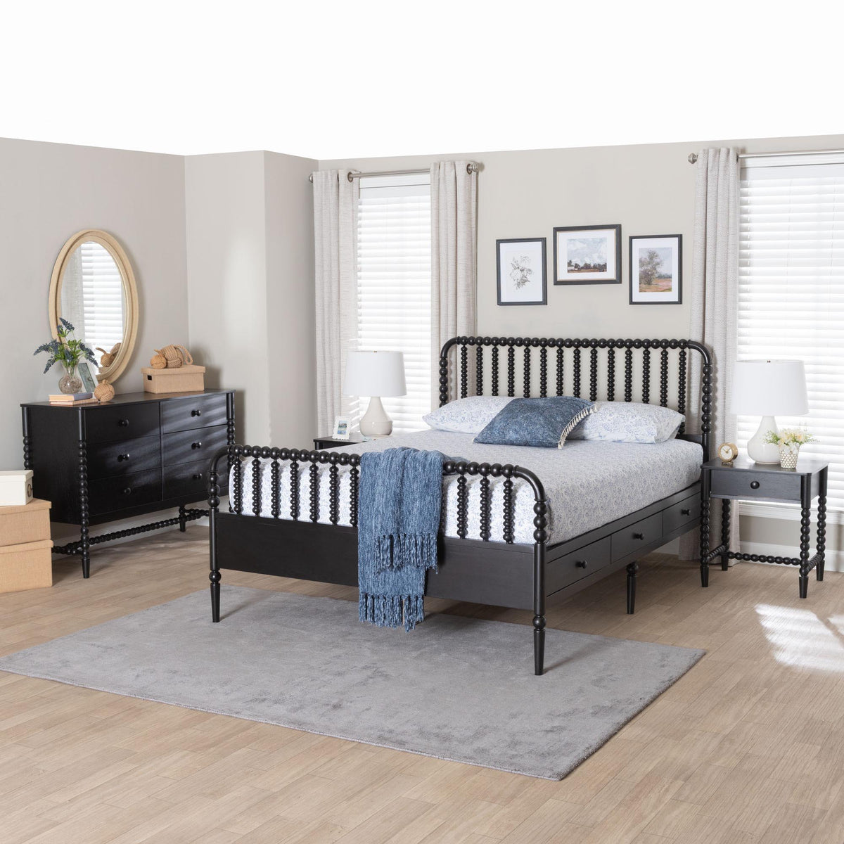 Lucera 4-Piece Bedroom Set, Queen, Black