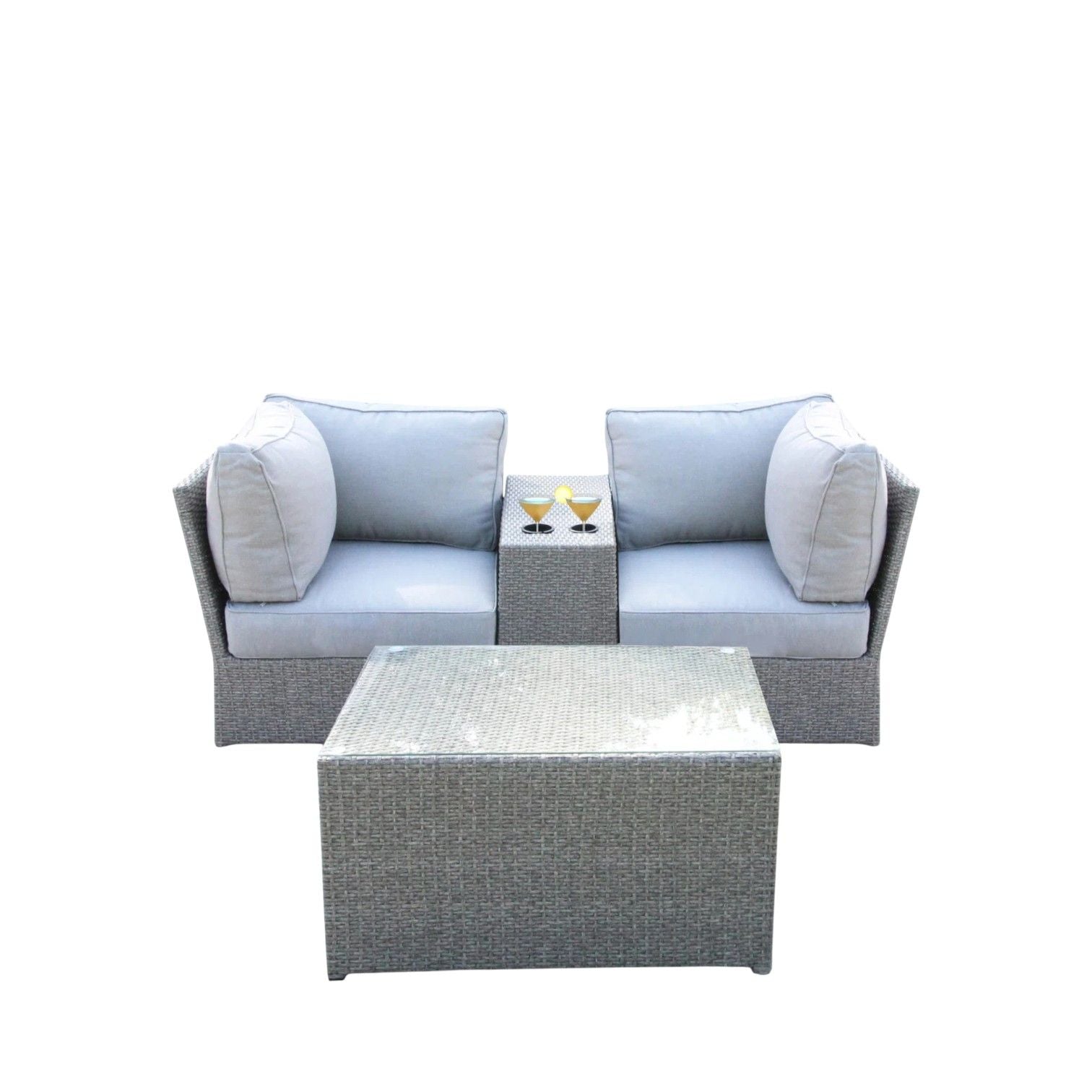 Comfortable Modern Patio Rattan Sectional Set With Cushions