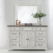 Liberty Furniture River Place - Dresser & Mirror - White | Meri Furniture