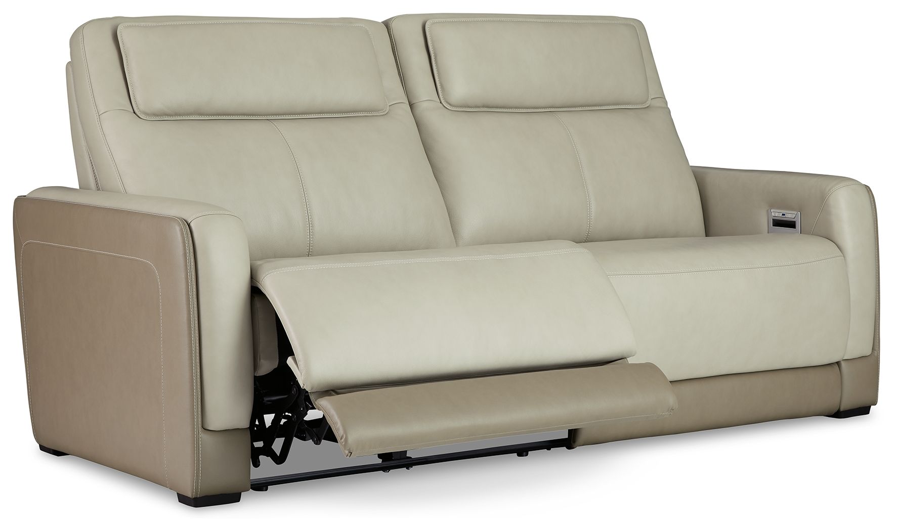 Signature Design by Ashley® Battleville - Almond - 2 Seat Pwr Rec Sofa Adj Hdrest | Meri Furniture
