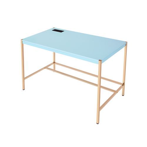 Rectangular Writing Desk No Storage : Finish Metal Base.