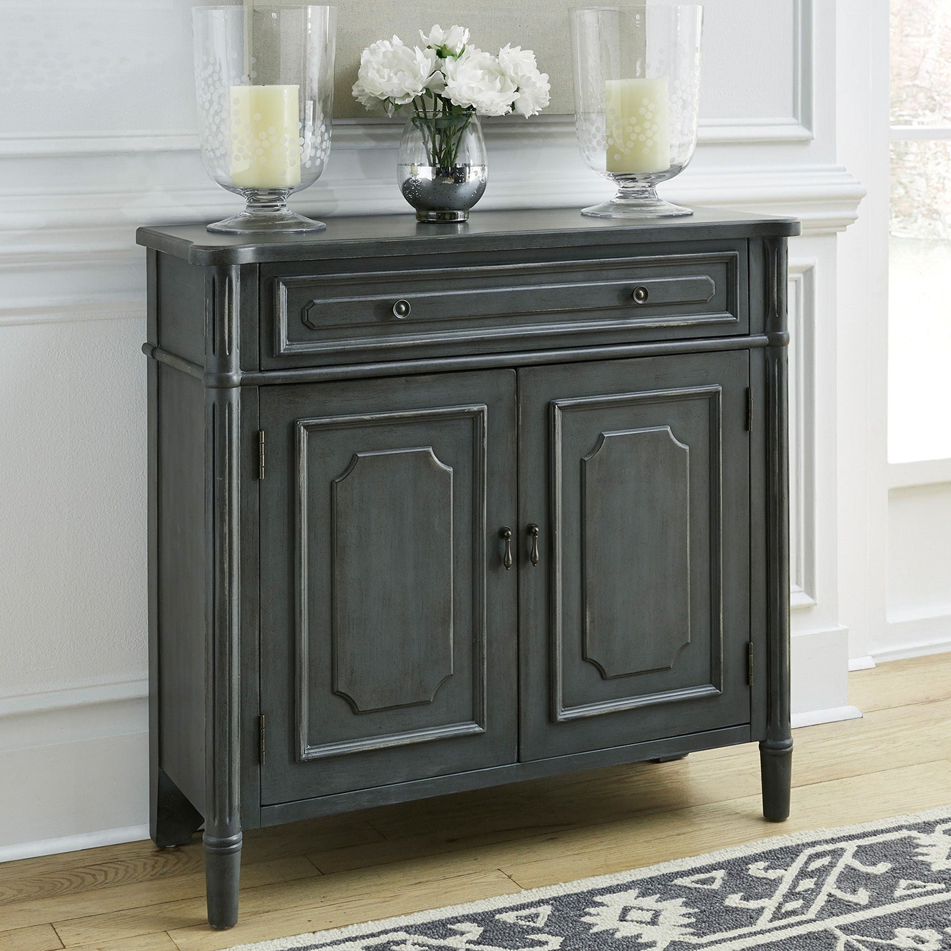Liberty Furniture Madison Park - 1 Drawer 2 Door Accent Cabinet - Dark Gray | Meri Furniture