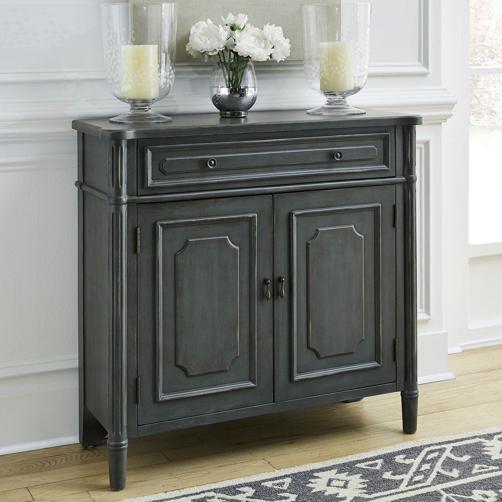 Liberty Furniture Madison Park - 1 Drawer 2 Door Accent Cabinet - Dark Gray | Meri Furniture