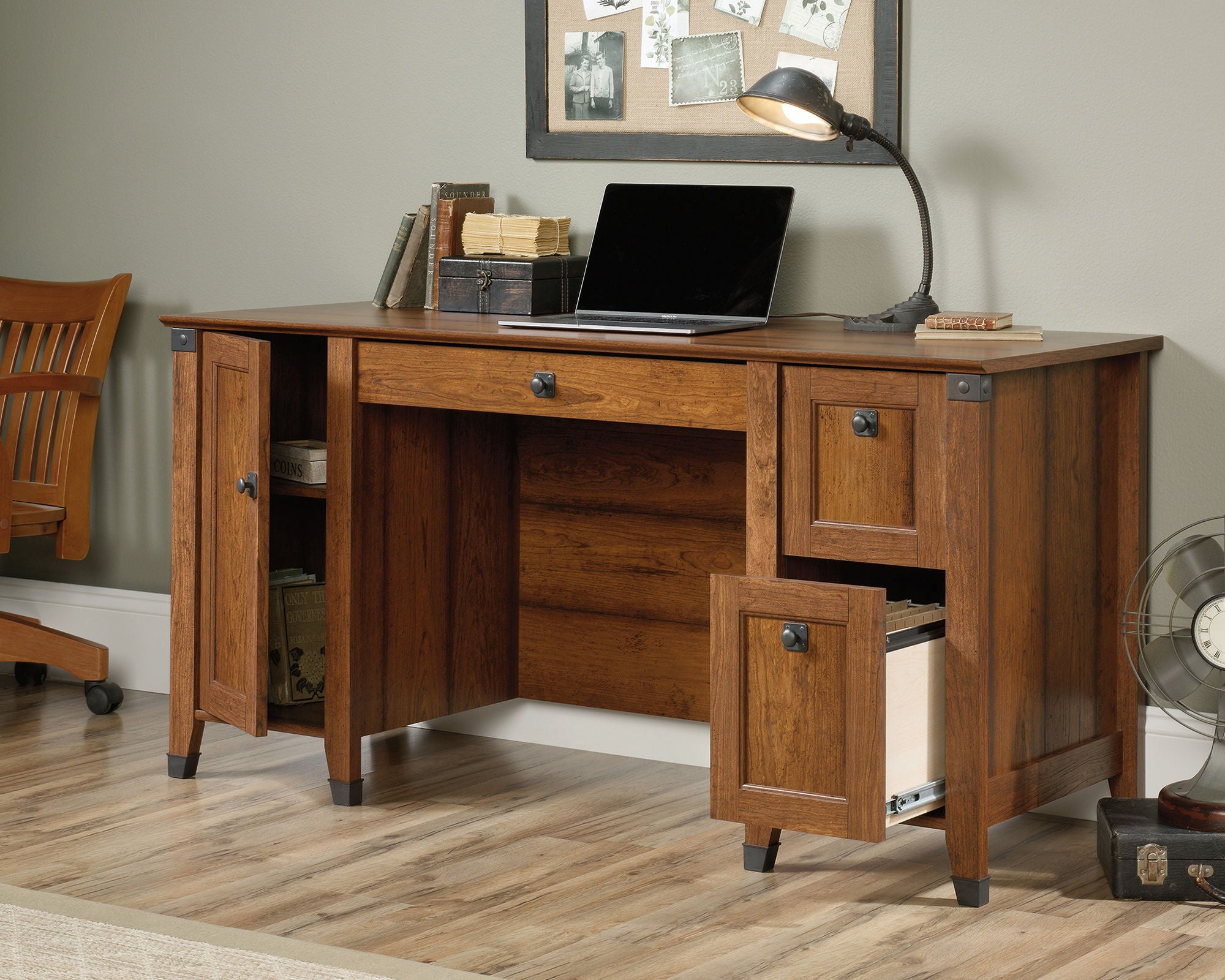 Carson Forge Computer Desk Washington Cherry