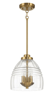 Ember - 3 Candle Lights Chain Pendant - Clear / Gold