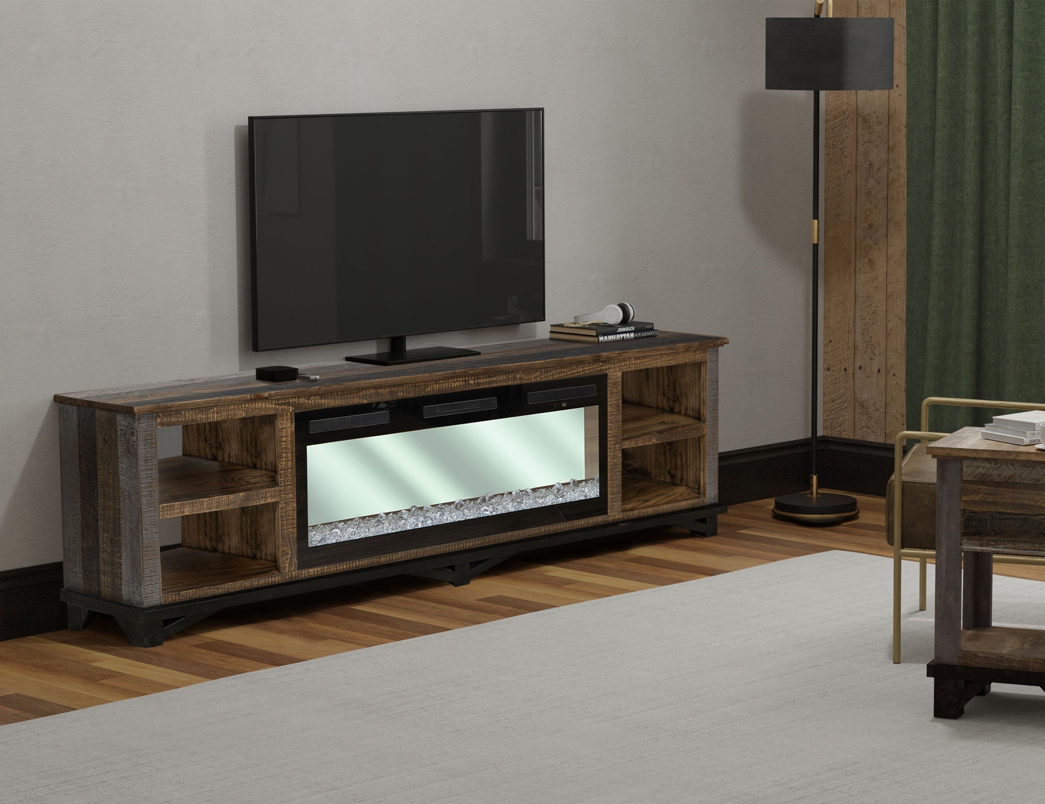 Loft - Electric Fireplace - Two Tone Gray / Brown