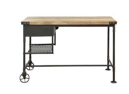 ACME Itzel - Desk - Antique Oak & Sandy Gray | Meri Furniture