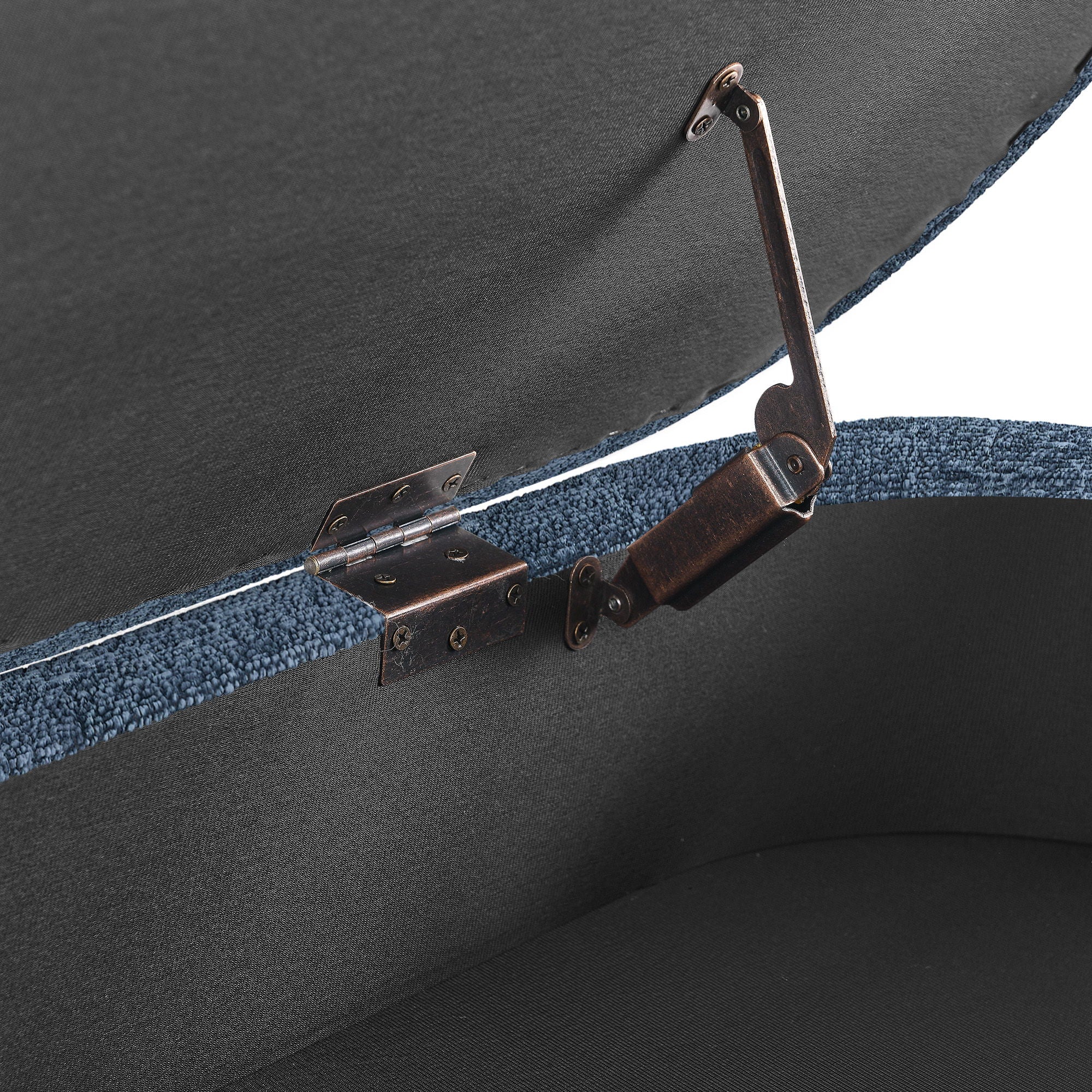 Modern Ottoman Oval Storage Bench With Rubber Wood Legs