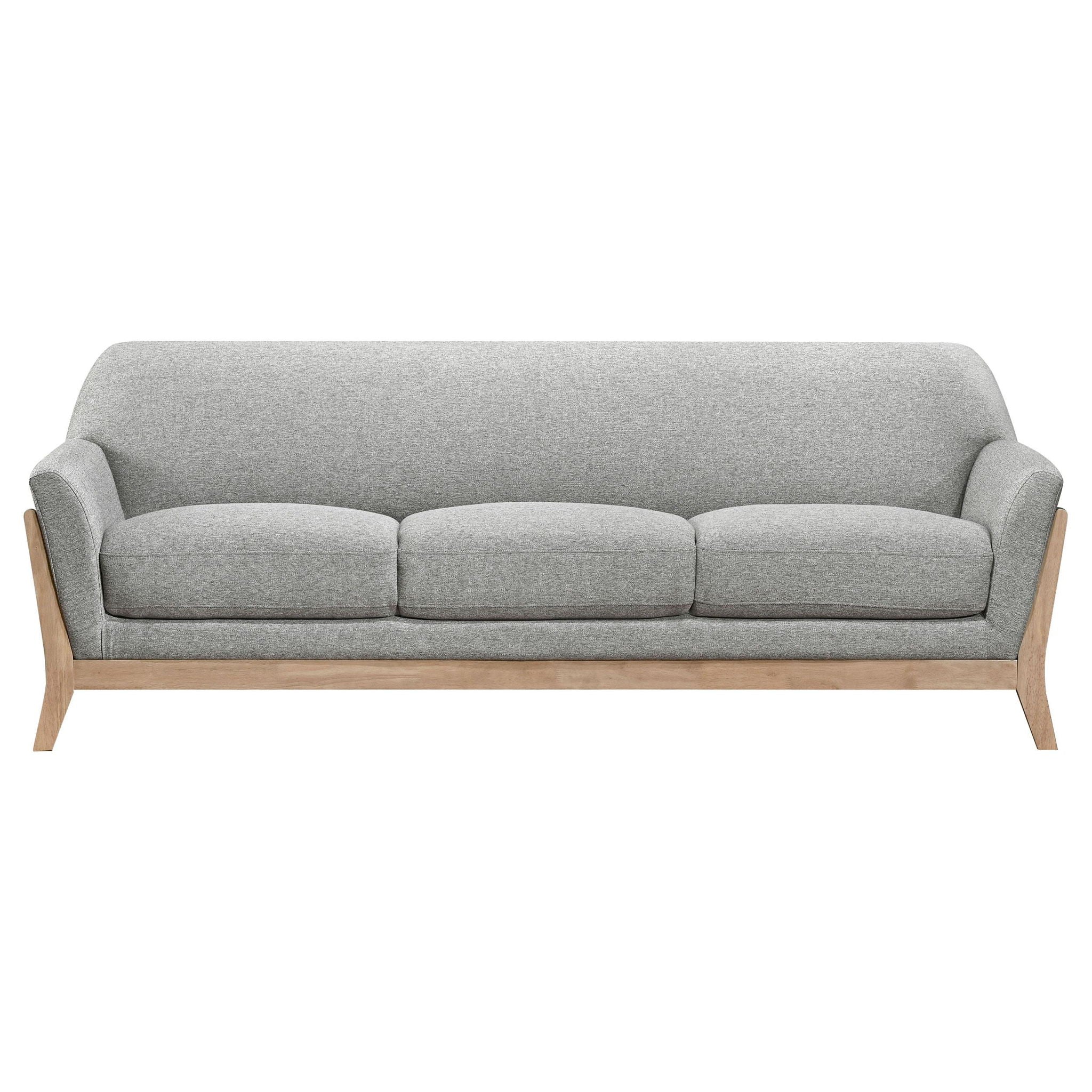 Vaughn 3-piece Fabric Upholstered Flared Arm Sofa Set Grey