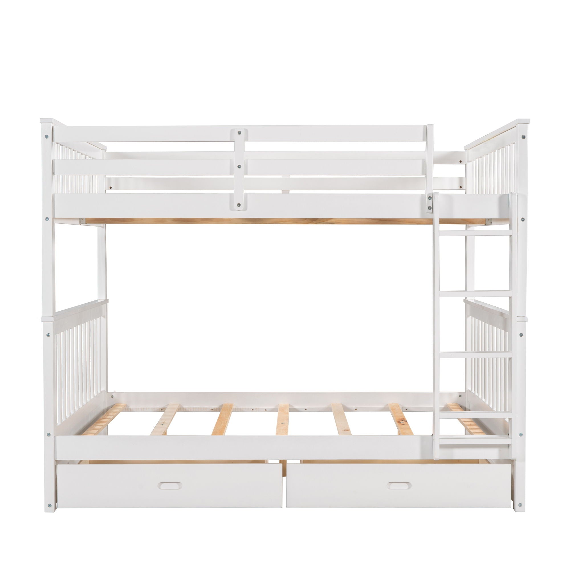 Bunk Bed With Ladders And 2 Storage Drawers