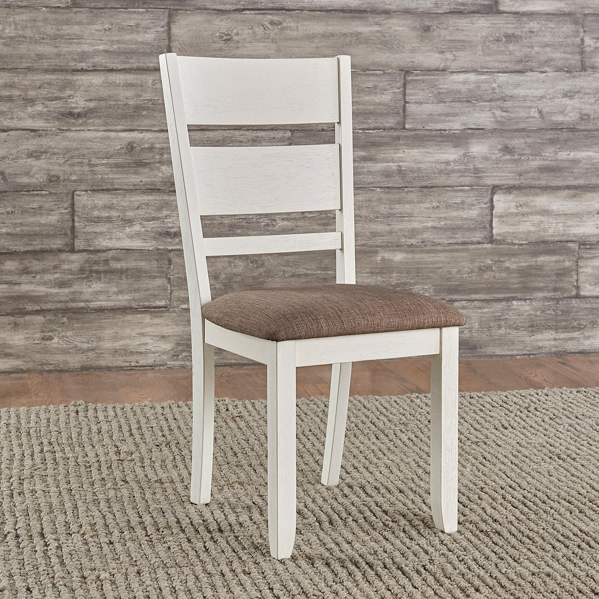 Liberty Furniture Brook Bay - Slat Back Upholstered Side Chair - White | Meri Furniture