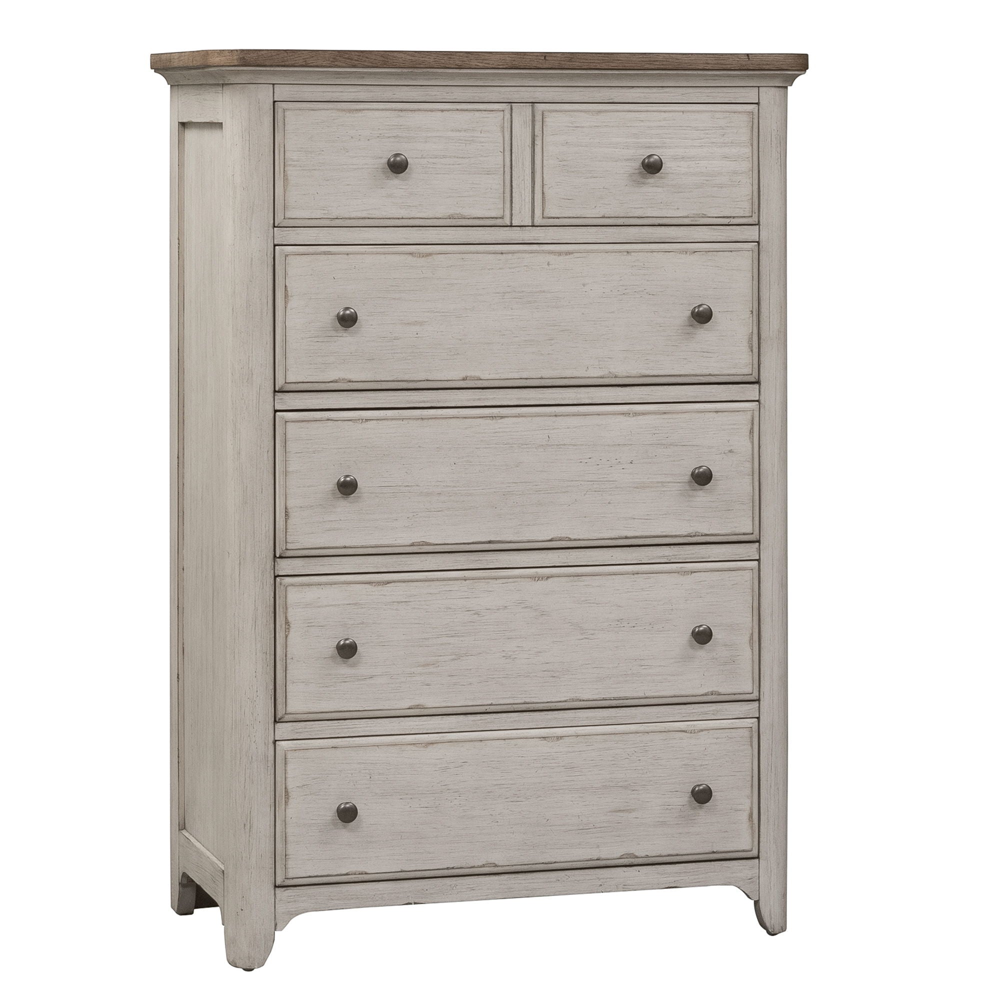 Liberty Furniture Farmhouse Reimagined - 5 Drawer Chest - White | Meri Furniture
