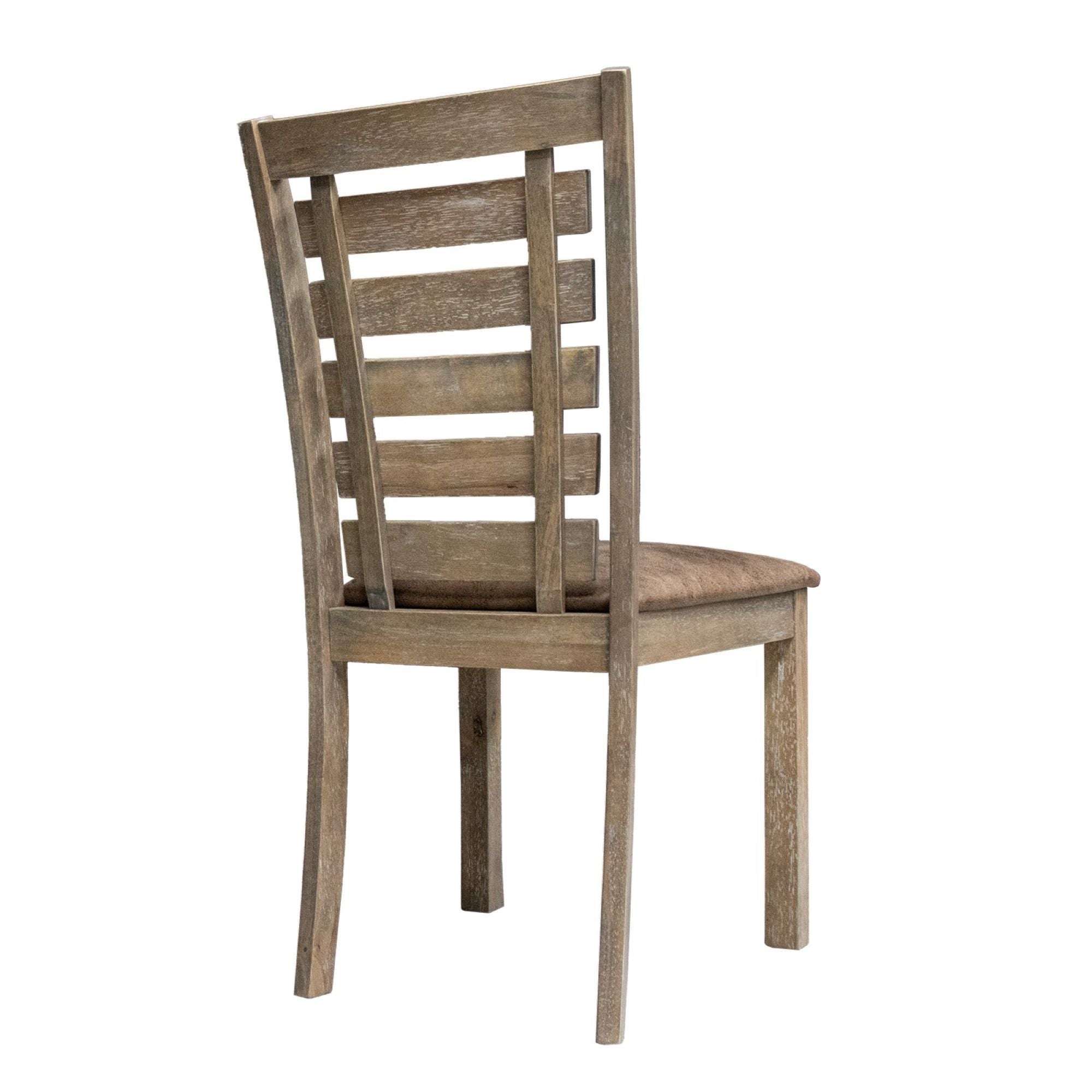 Dining Chairs Modern Farmhouse Rustic Look Distressed Design Ladderback Solid Wood (Set of 2) - Grayish Brown