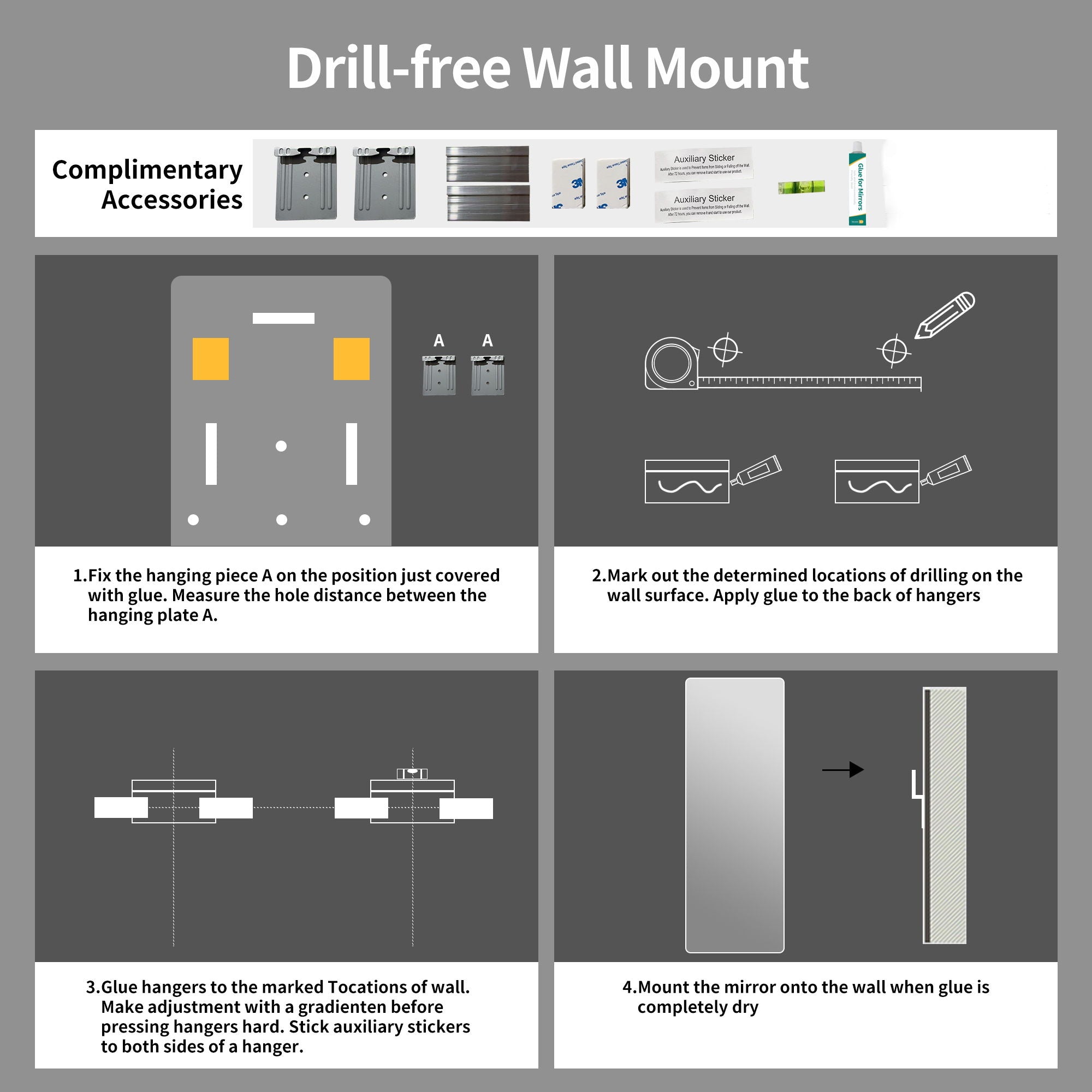 Full Body Round Corner Mirror For Living Room