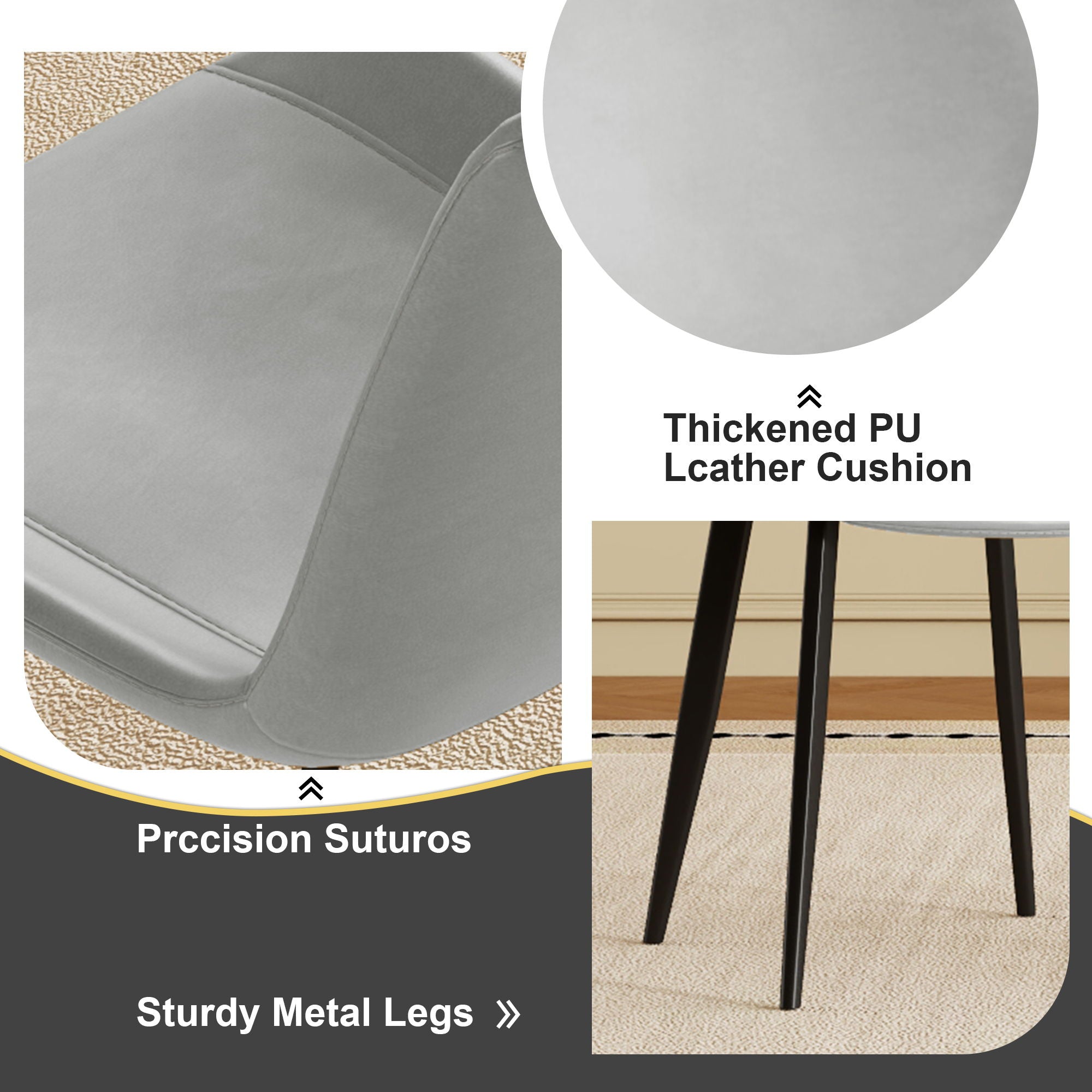 Modern Dining Chair With Carbon Steel Legs