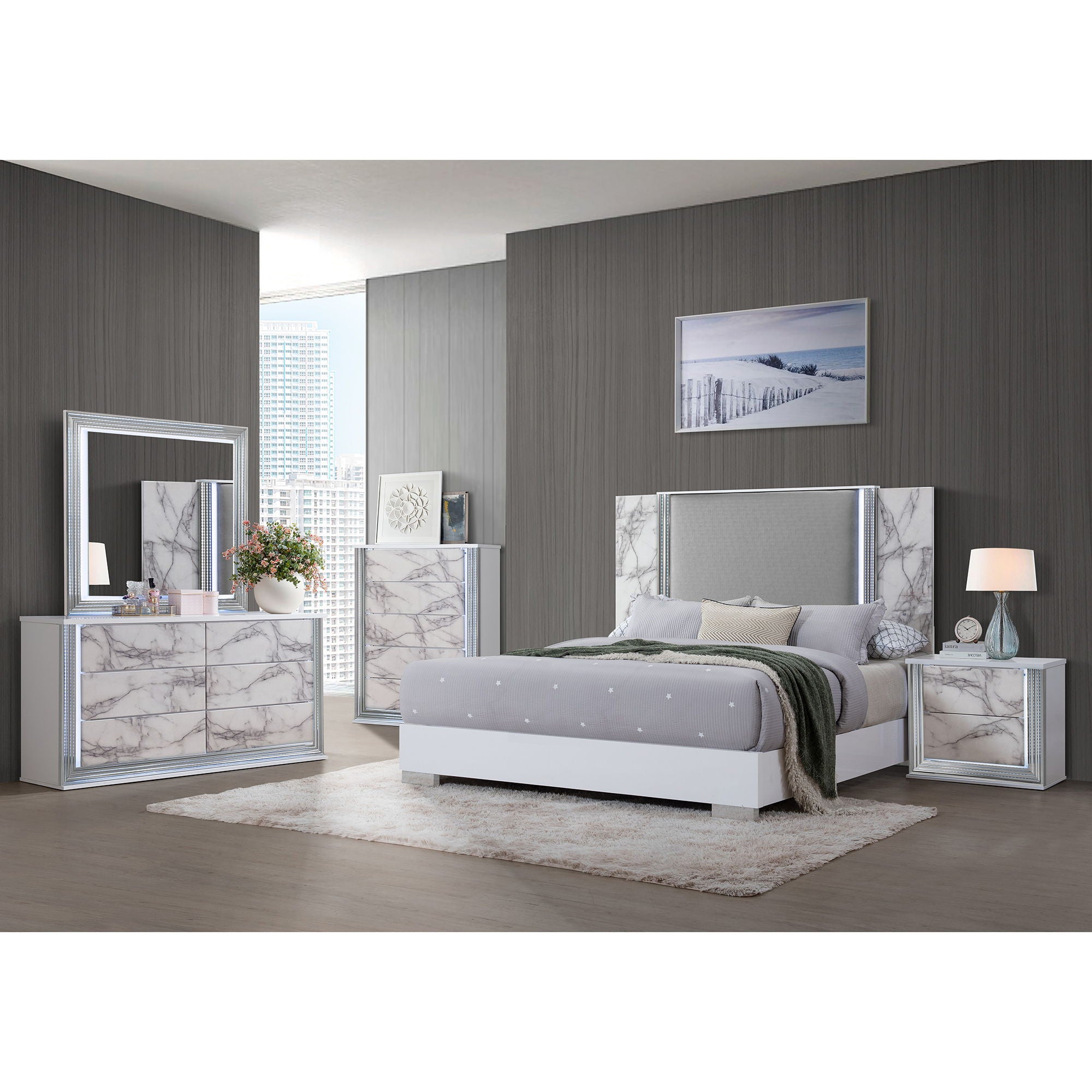 Moon - Marble Buffet - White