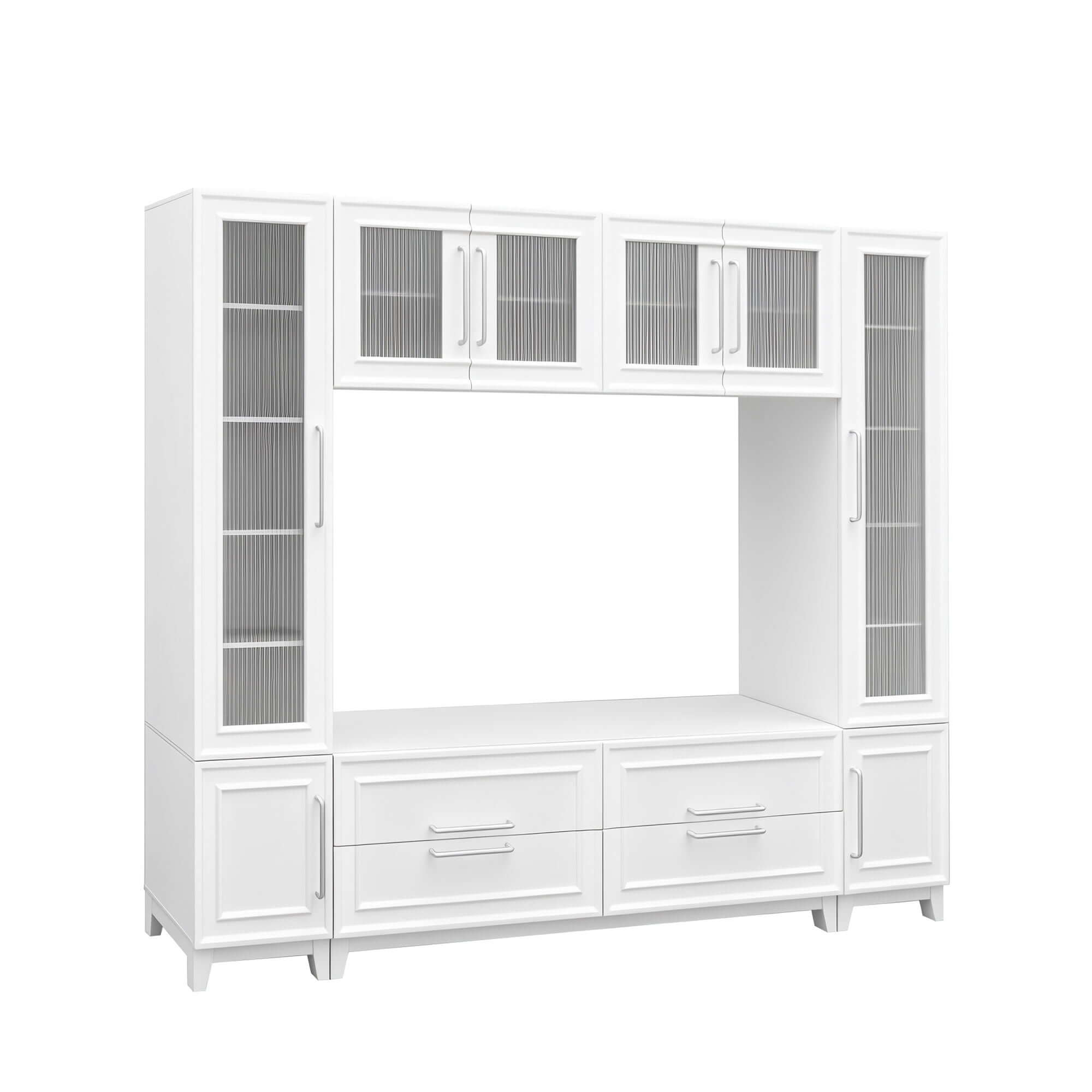 Wall Unit Modern Entertainment Center With Glass Doors