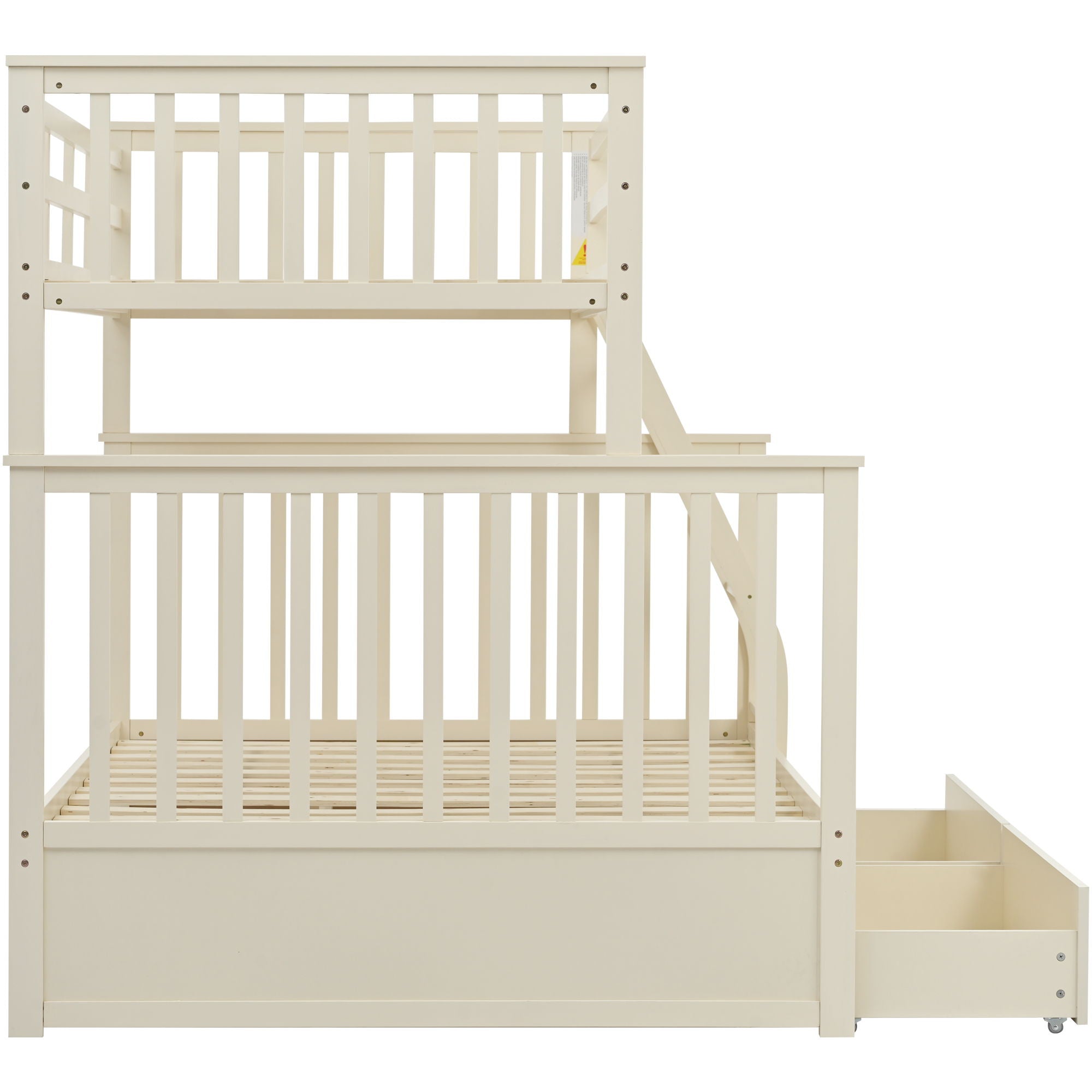 Bunk Bed With Ladder, And Safety Guard Rails
