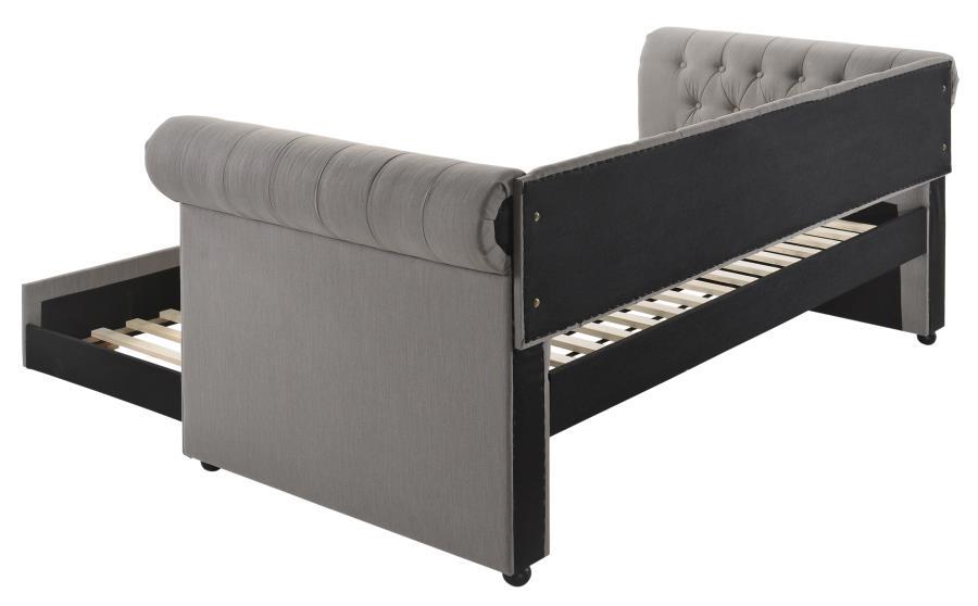 Coaster Fine Furniture Kepner - Upholstered Twin Daybed With Trundle - Gray | Meri Furniture