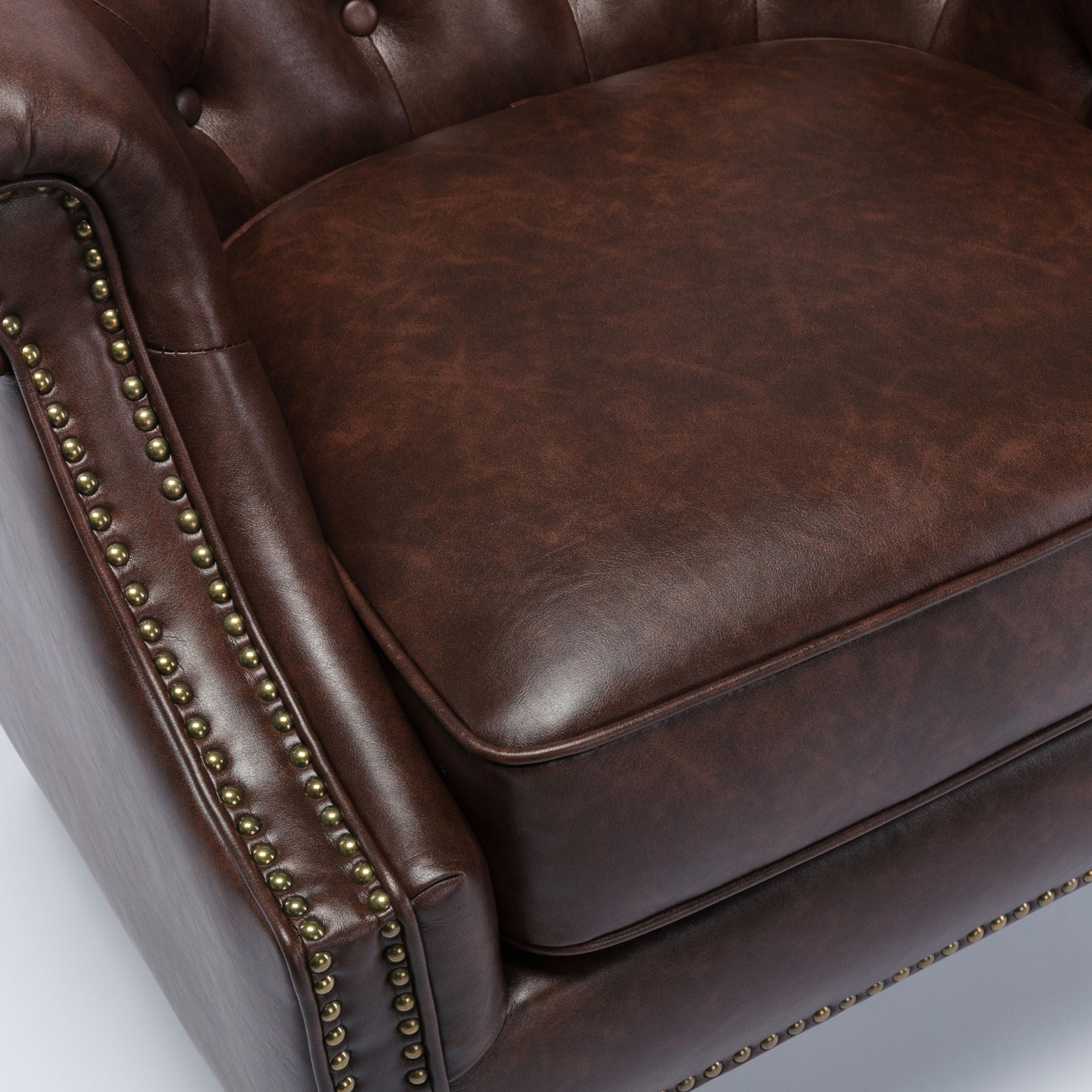 Ophelia - Button Tufted Accent Chair - Brown