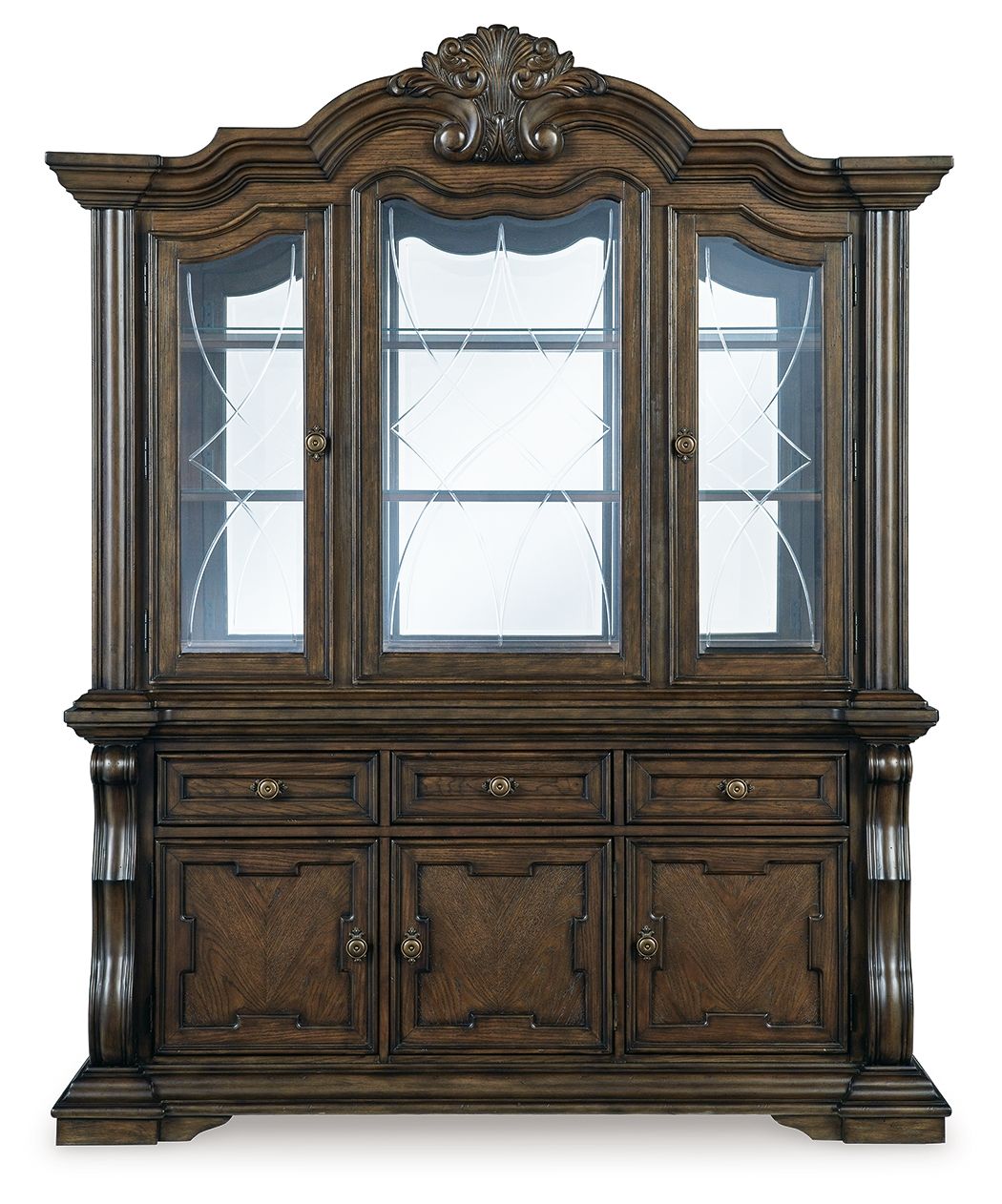 Signature Design by Ashley® Maylee - Dark Brown - Dining Buffet And Hutch | Meri Furniture