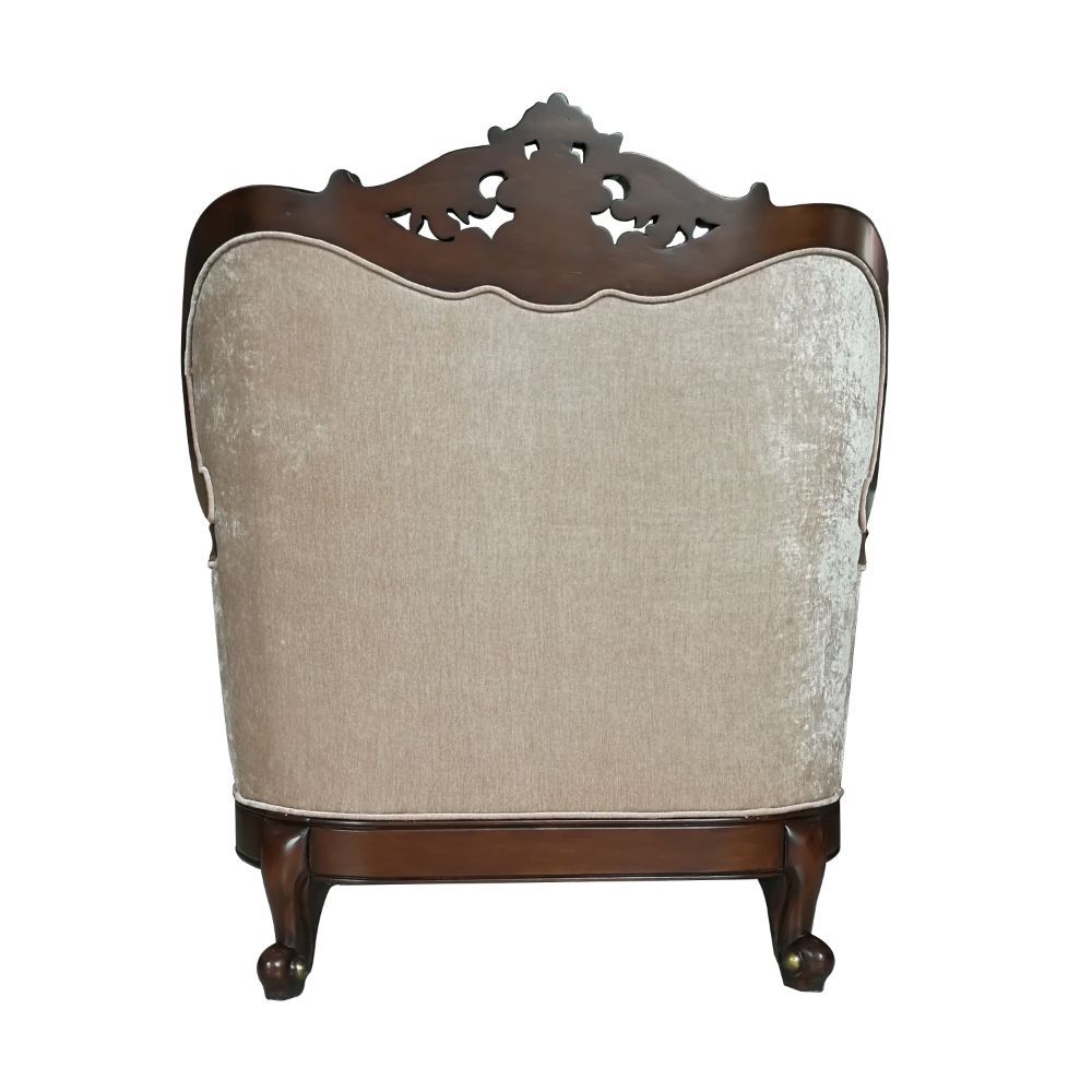 Devayne - Chair With 2 Pillows Same Lv01584) - Pattern Fabric & Dark Walnut