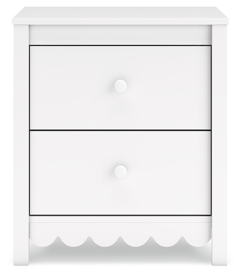 Signature Design by Ashley® Hallityn - White - Two Drawer Night Stand | Meri Furniture