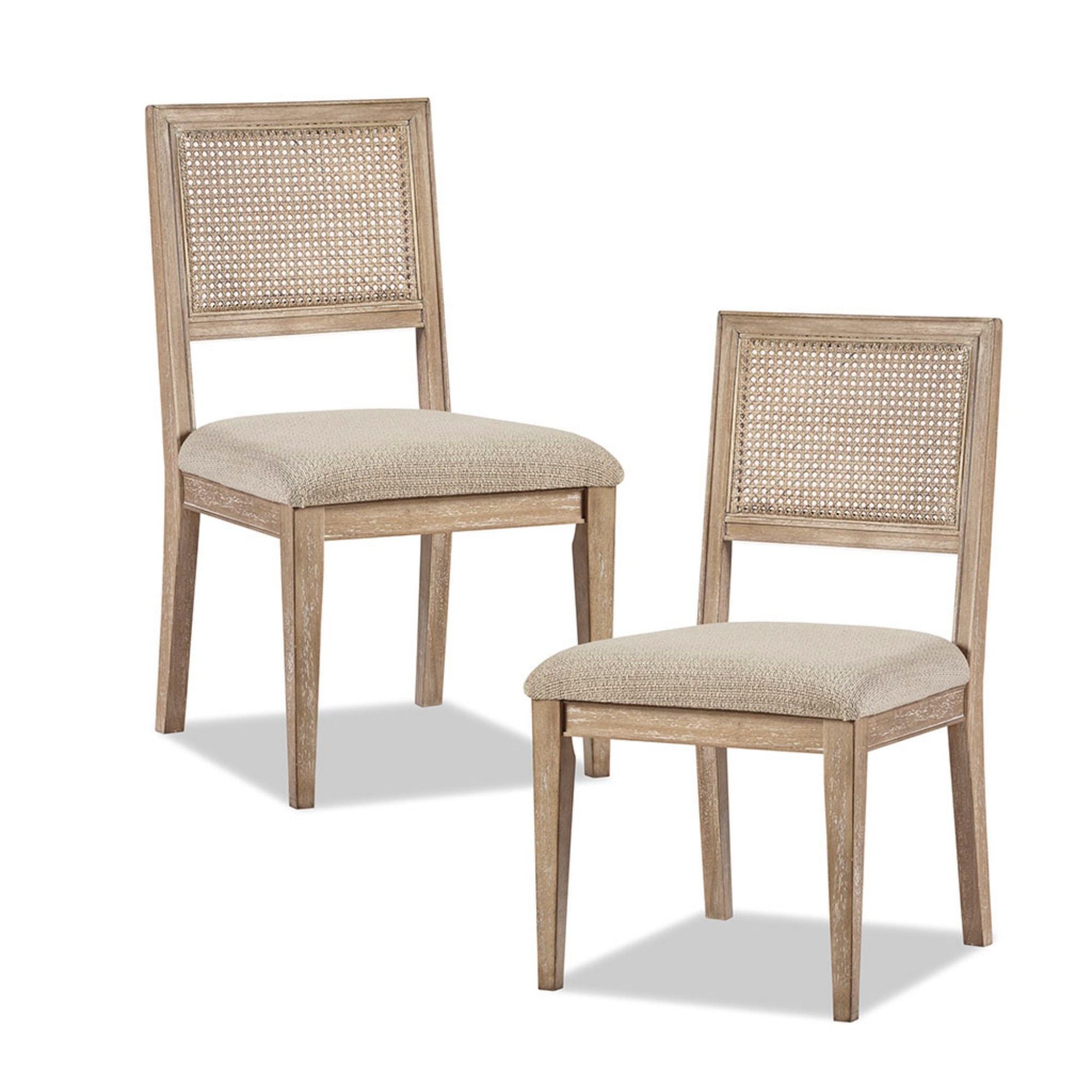 Modern Armless Dining Chair With Cane Back (Set of 2)