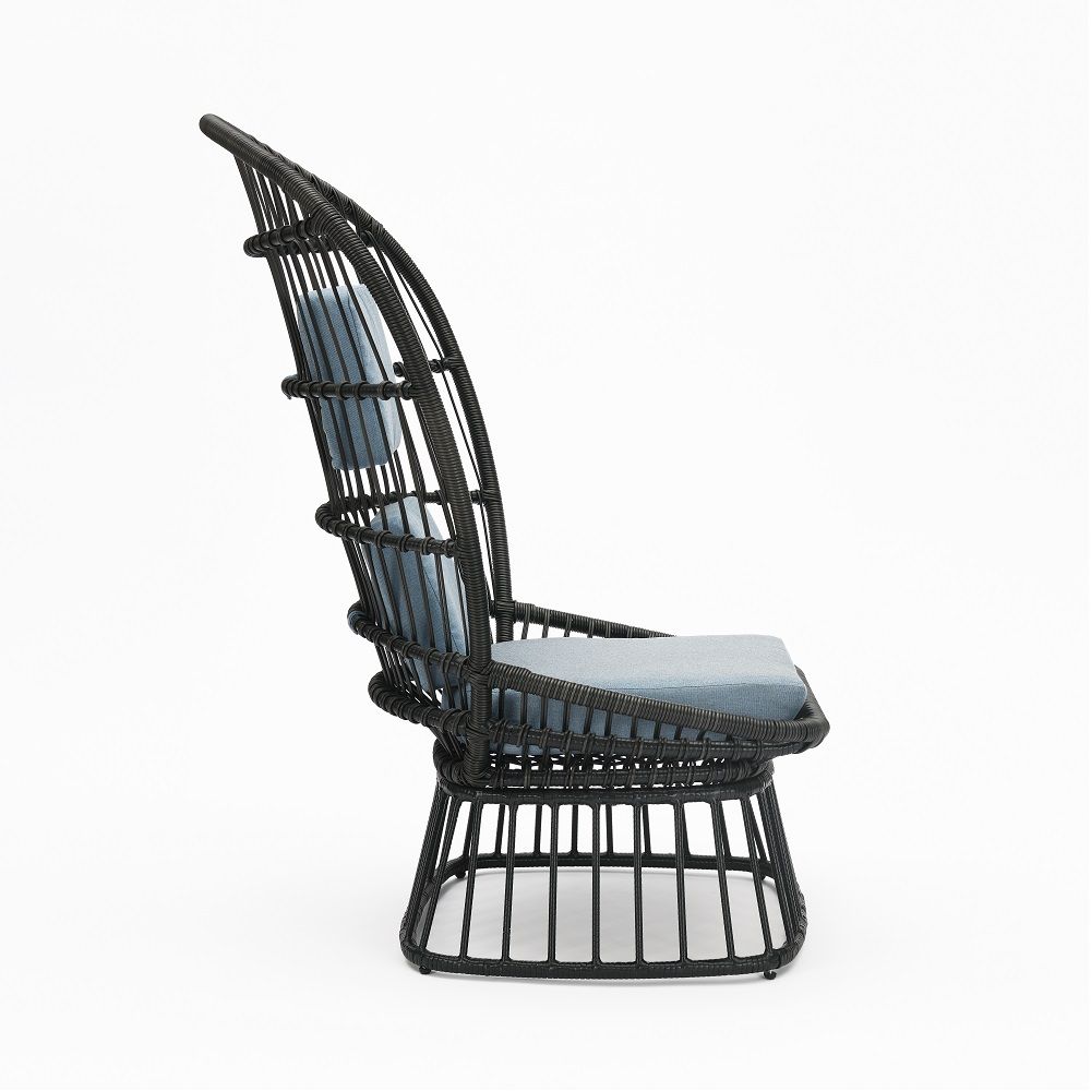 ACME Qudrat - Patio Lounge Chair - Black | Meri Furniture