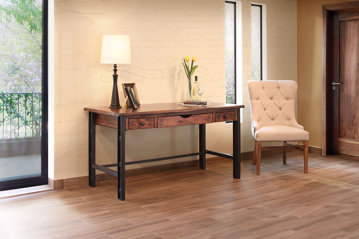 International Furniture Direct Parota - Desk - Cinnamon Brown | Meri Furniture