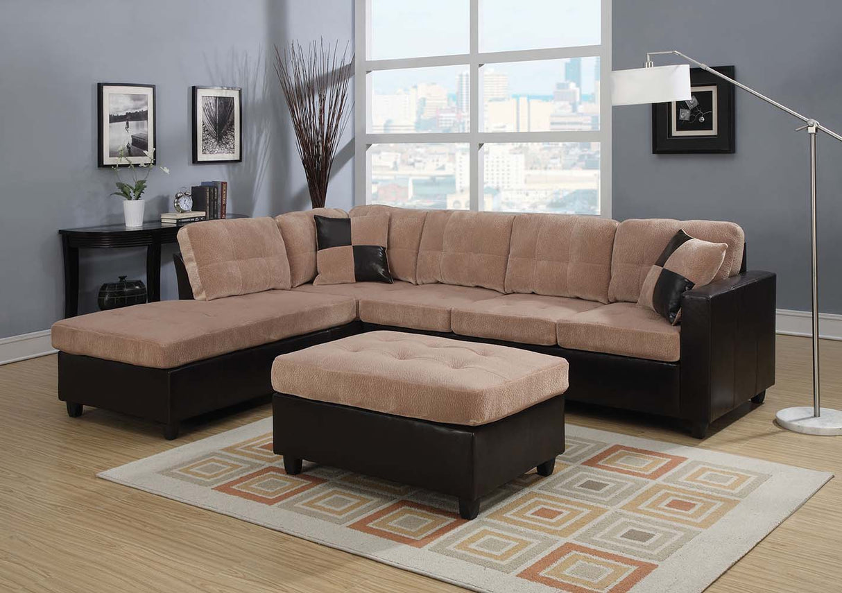 ACME Milano - Ottoman - Camel Champion & Espresso PU | Meri Furniture